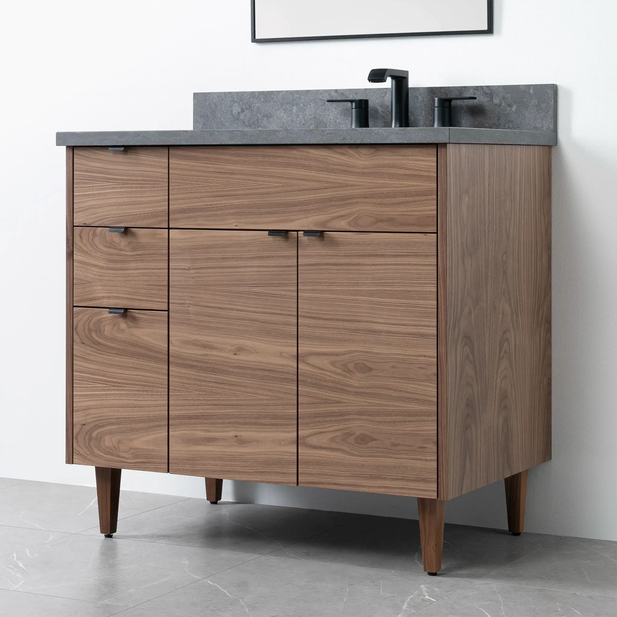Austin 36" American Black Walnut Bathroom Vanity, Right Sink - Image 23