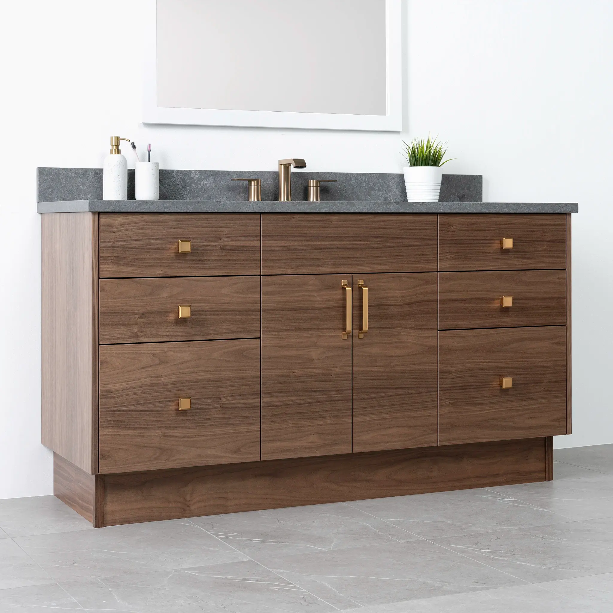 Austin 60" American Black Walnut Bathroom Vanity - Image 6