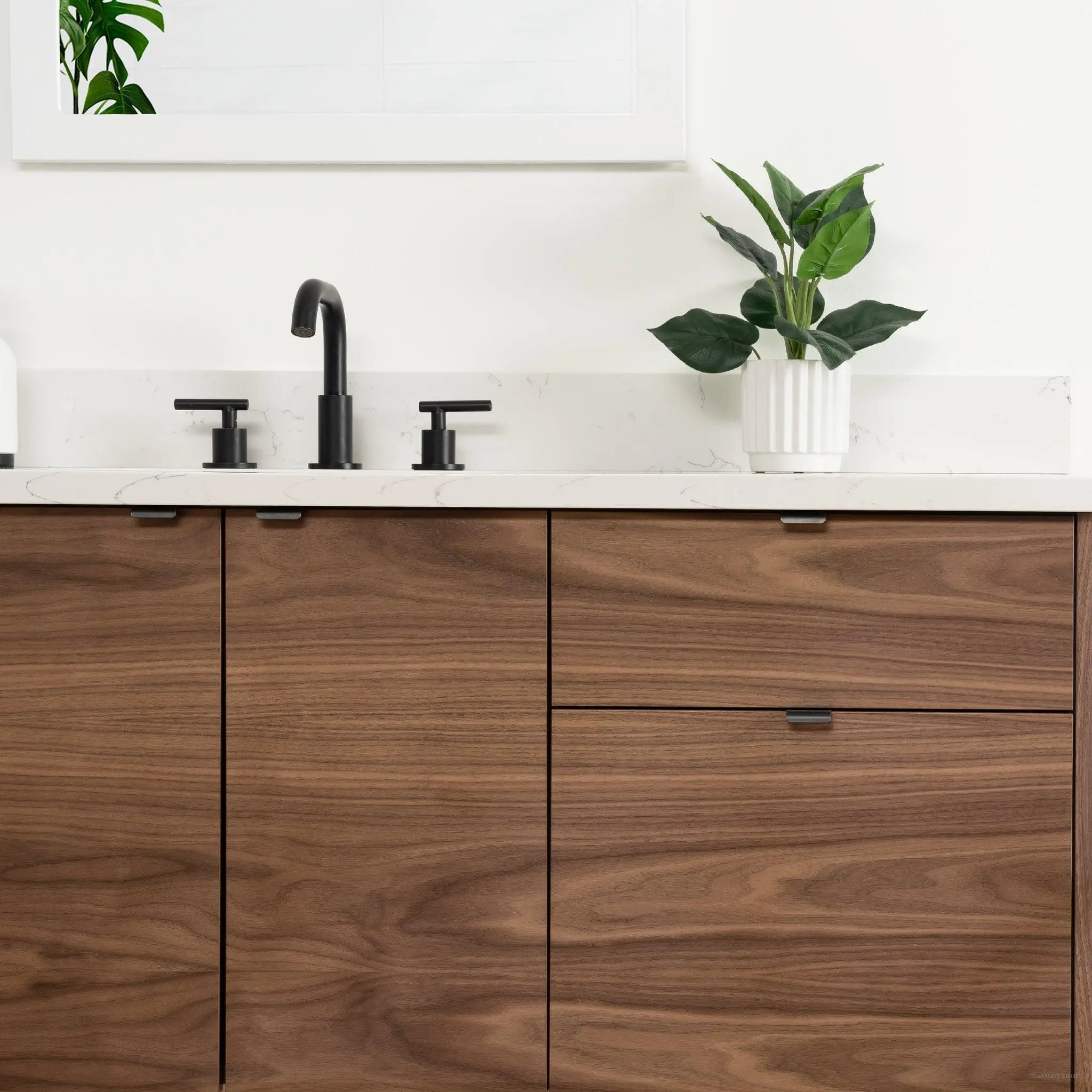 Austin 60" Wall Mount American Black Walnut Bathroom Vanity - Image 9