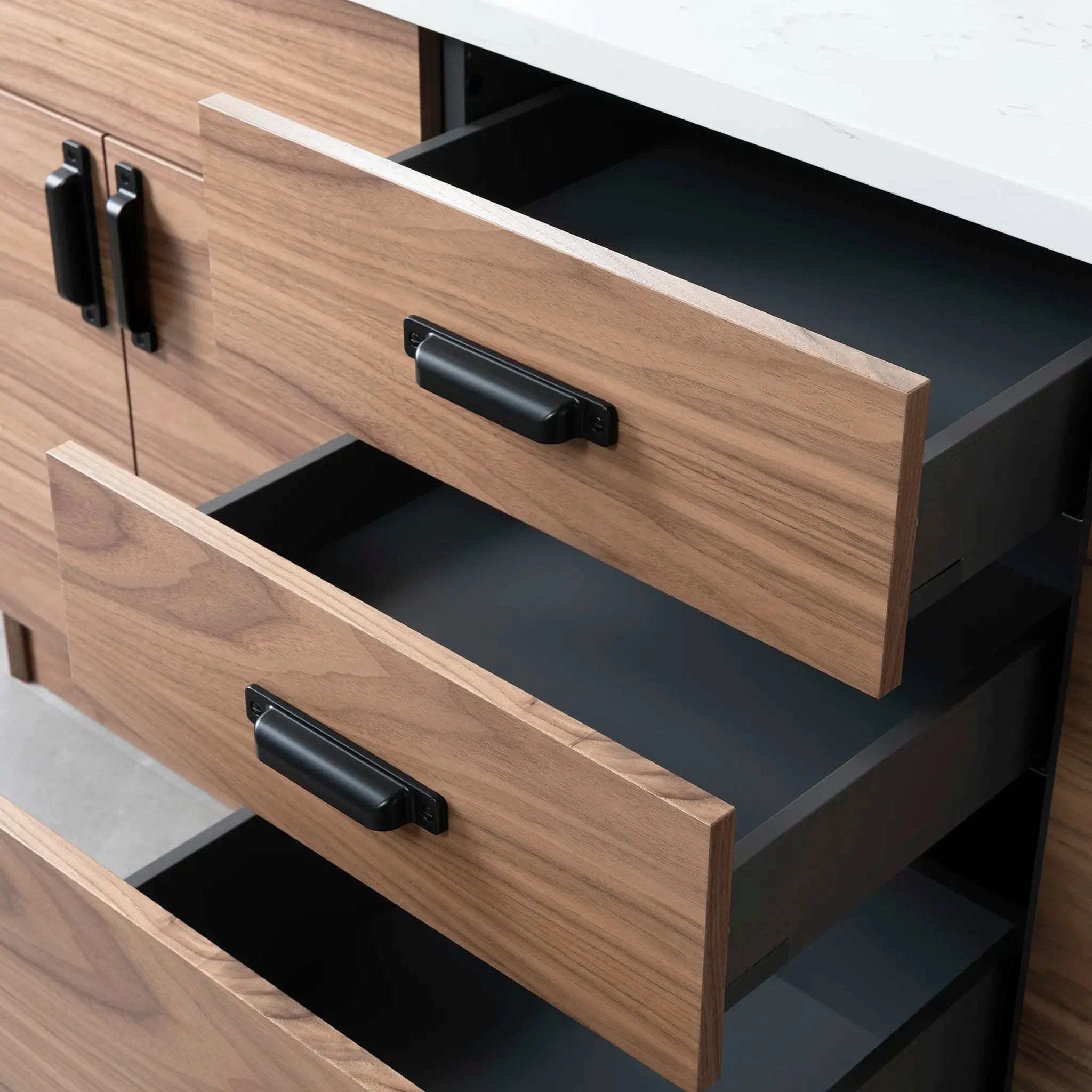 Austin 72" American Black Walnut Bathroom Vanity, Double Sink - Image 10