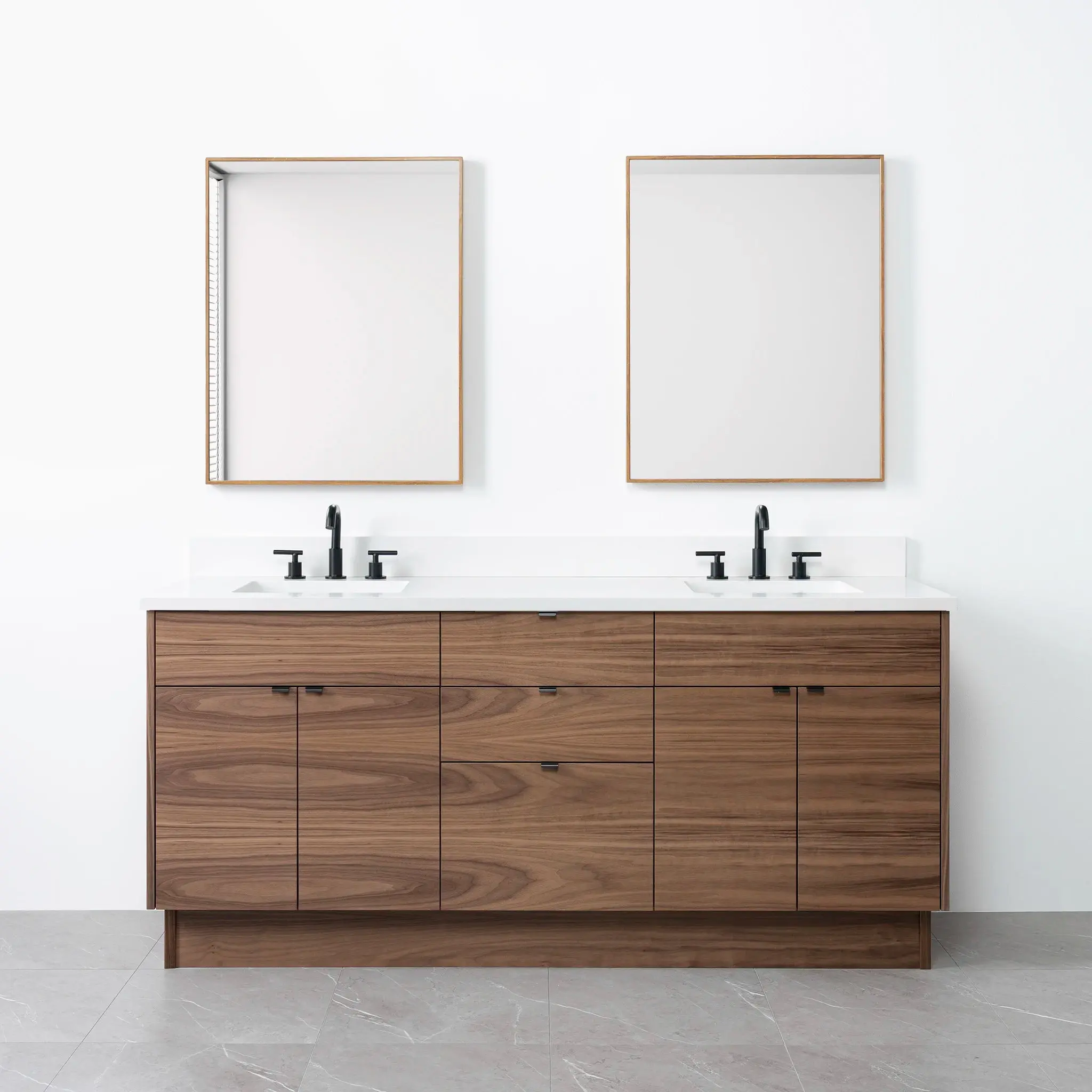 Austin 72" American Black Walnut Bathroom Vanity, Double Sink - Image 12