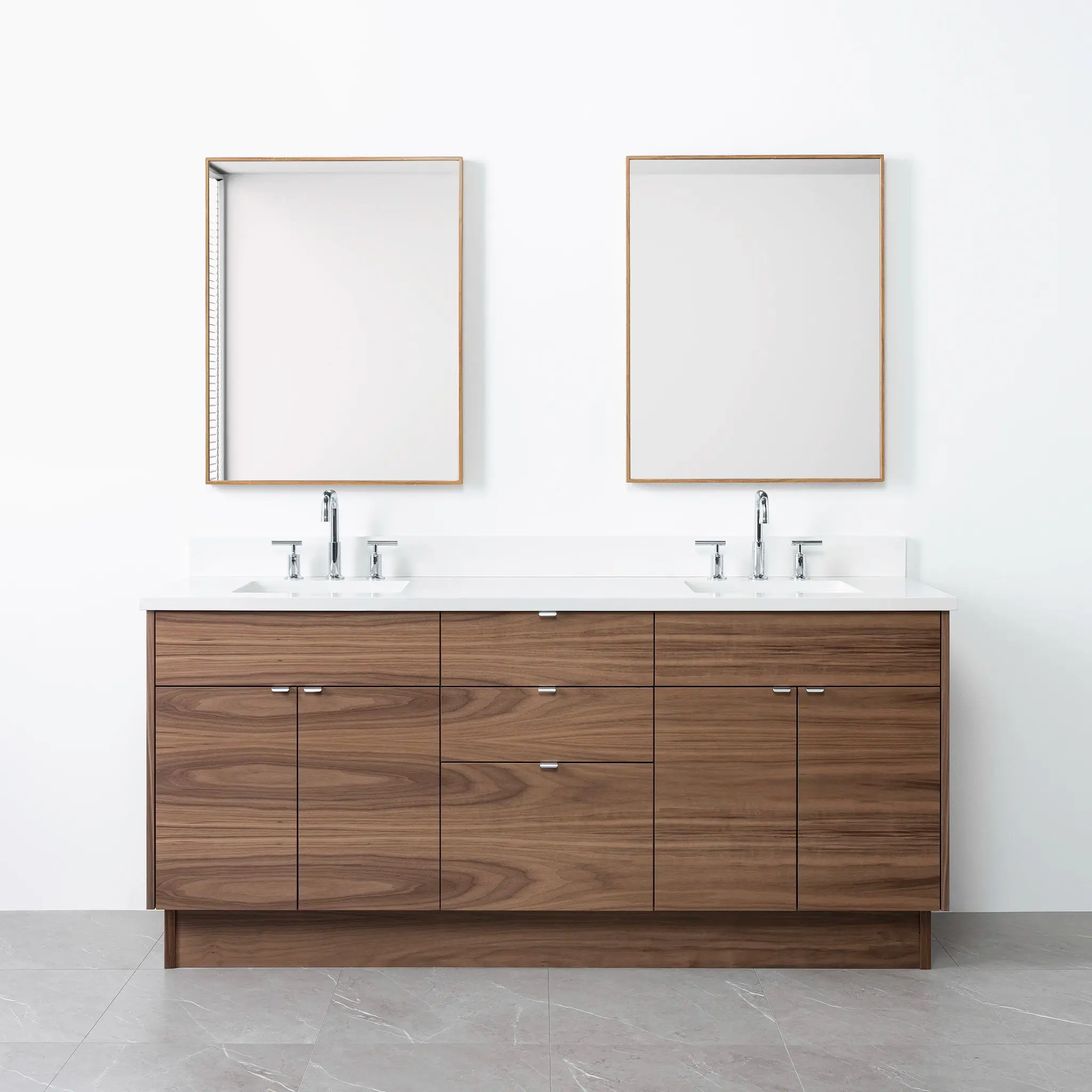 Austin 72" American Black Walnut Bathroom Vanity, Double Sink - Image 13