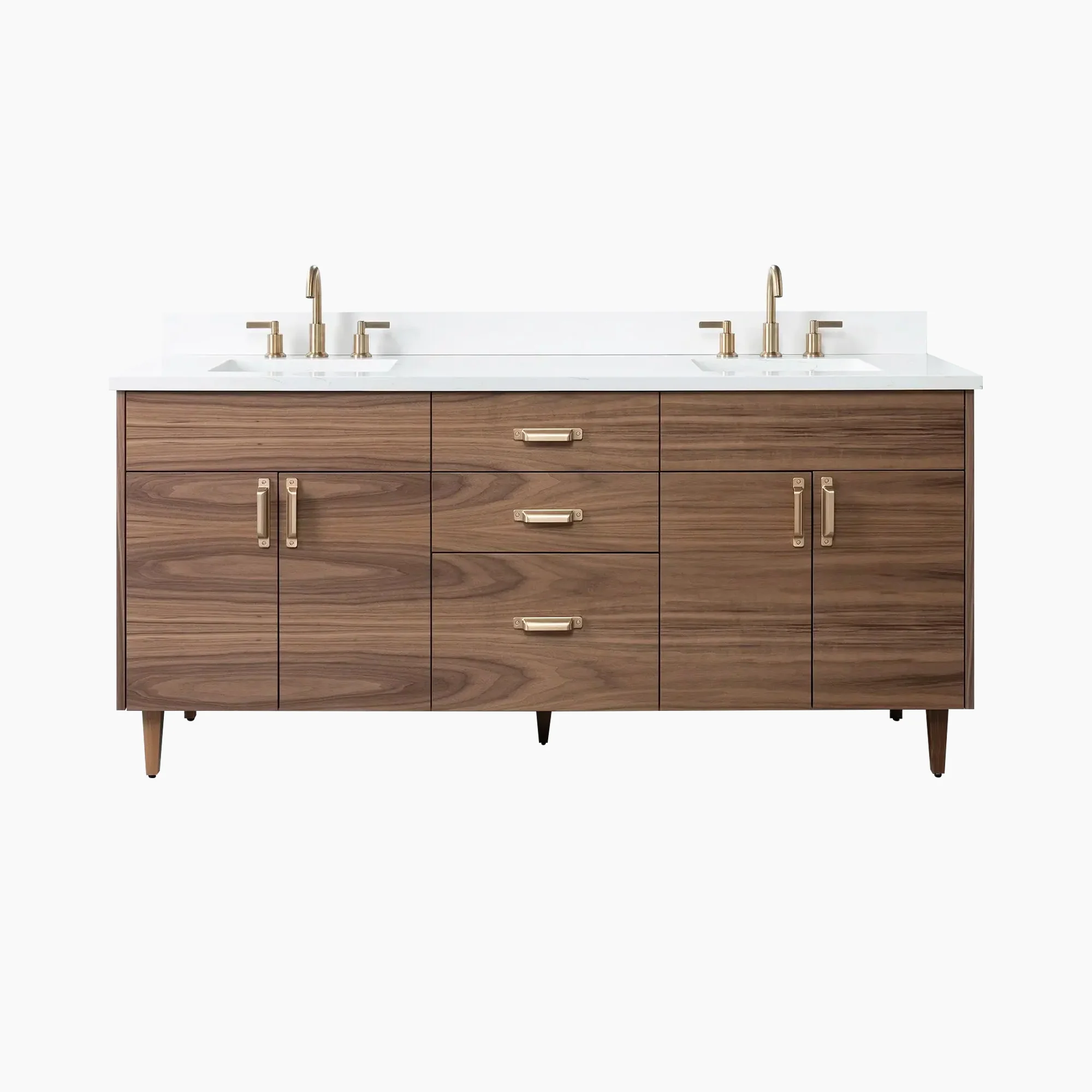 Austin 72" American Black Walnut Bathroom Vanity, Double Sink - Image 17