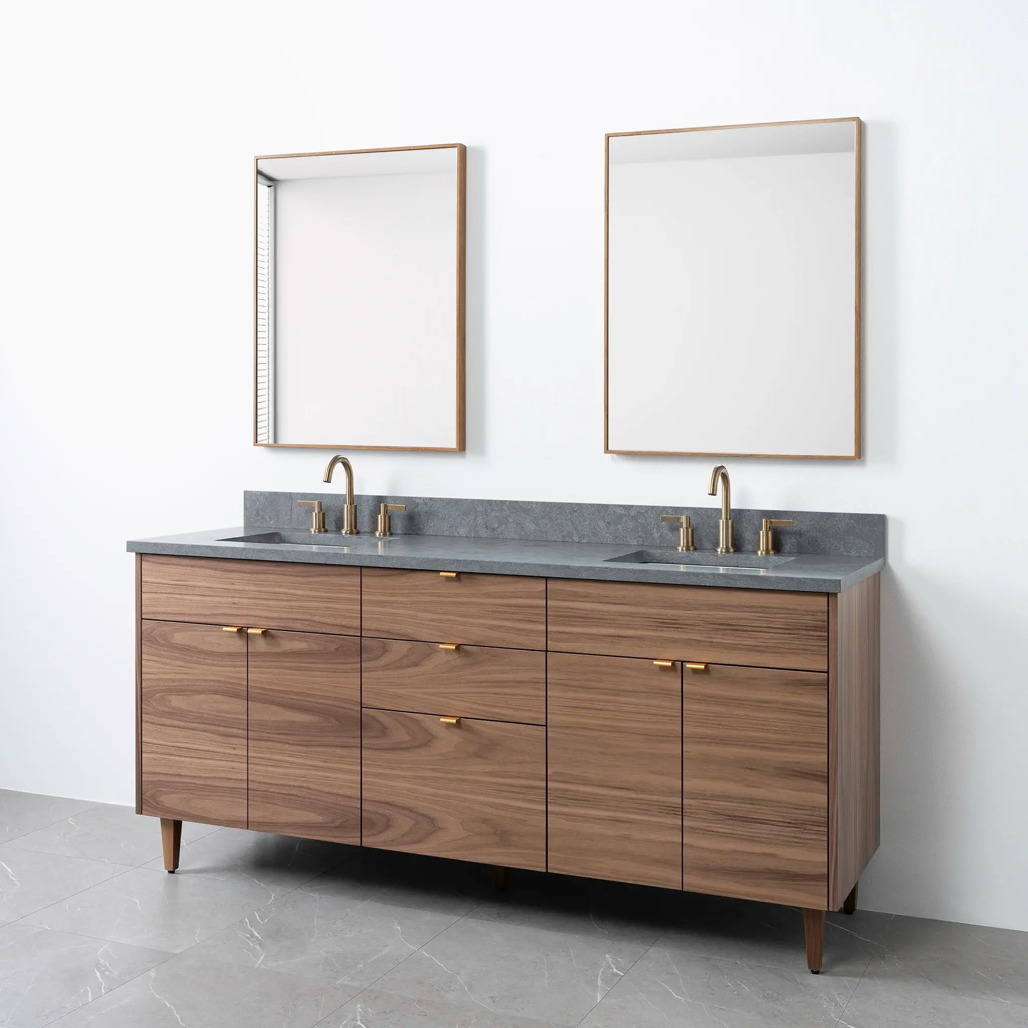 Austin 72" American Black Walnut Bathroom Vanity, Double Sink - Image 19