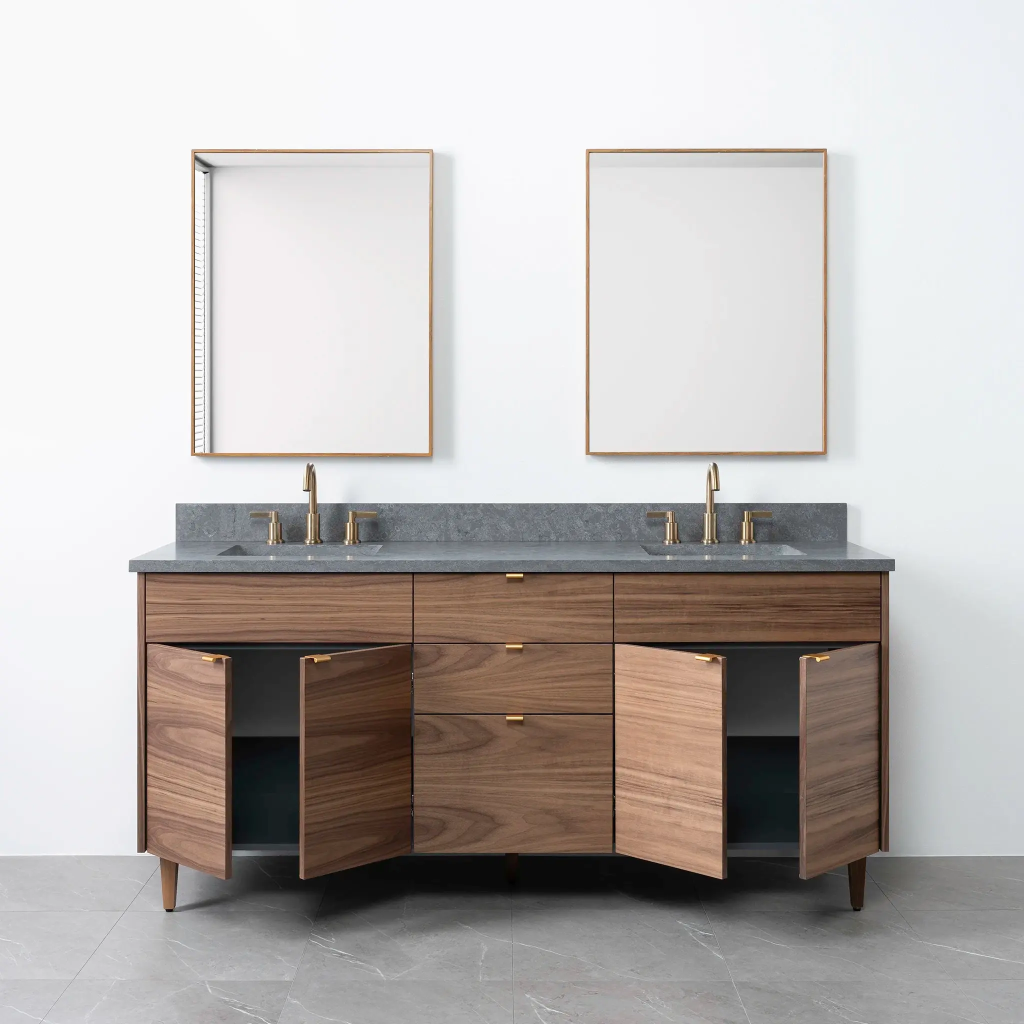 Austin 72" American Black Walnut Bathroom Vanity, Double Sink - Image 20