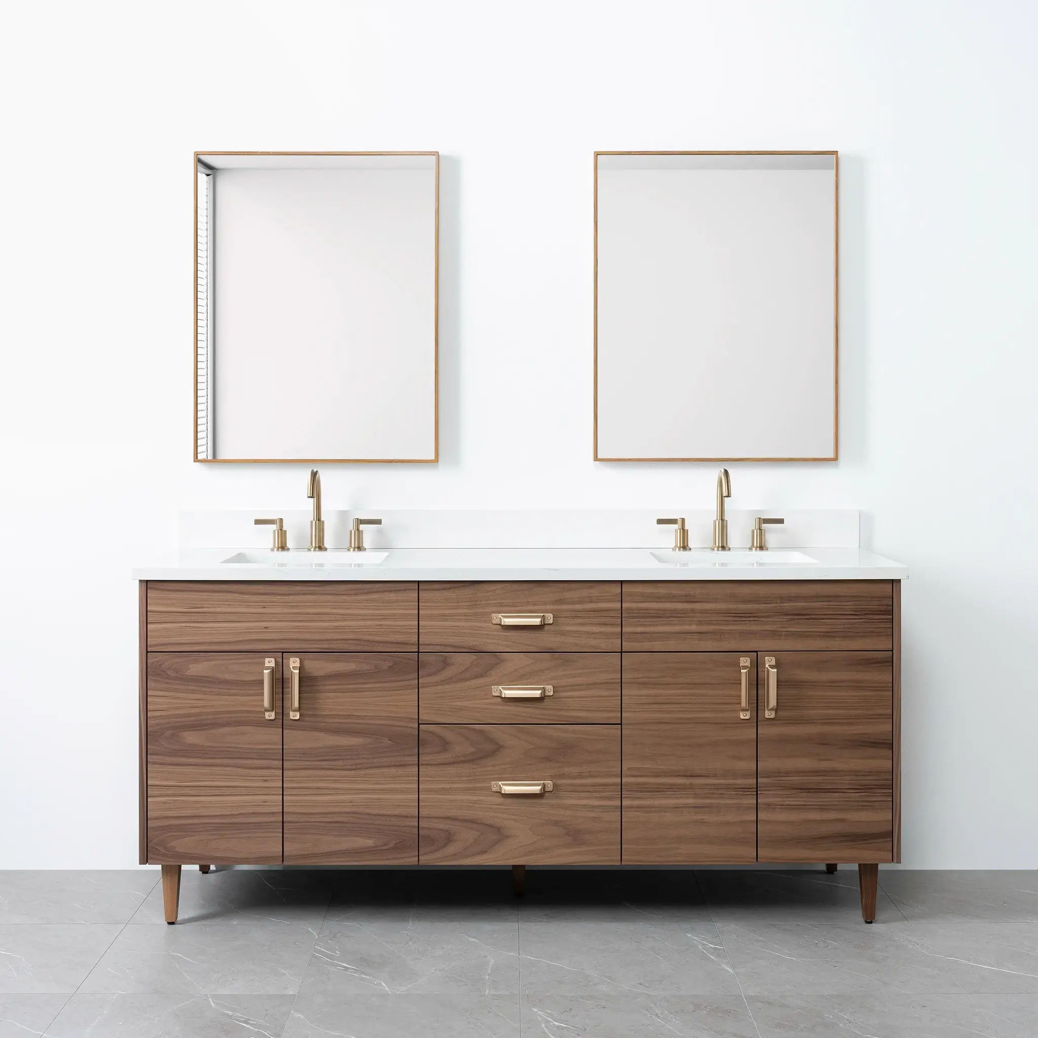 Austin 72" American Black Walnut Bathroom Vanity, Double Sink - Image 22