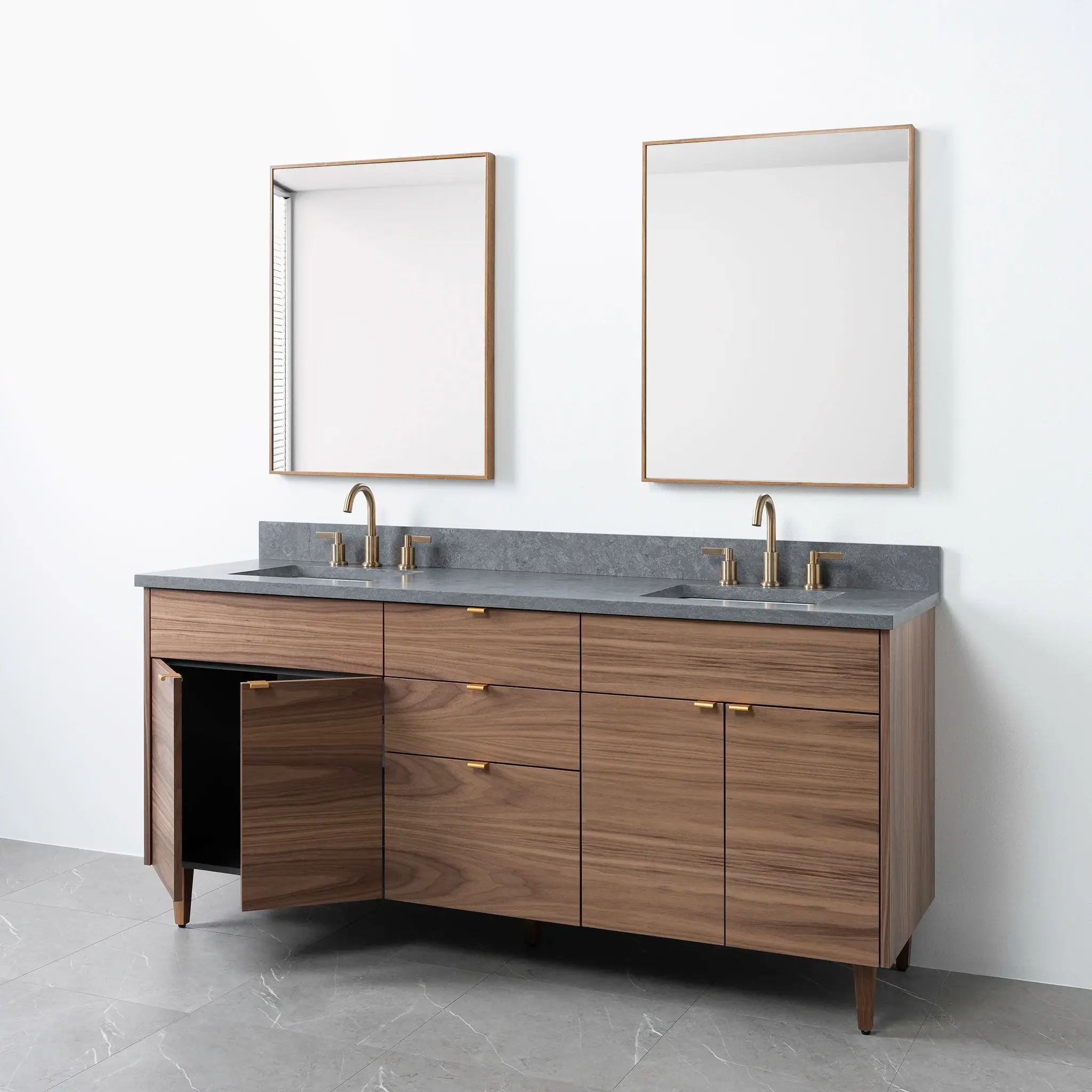 Austin 72" American Black Walnut Bathroom Vanity, Double Sink - Image 23