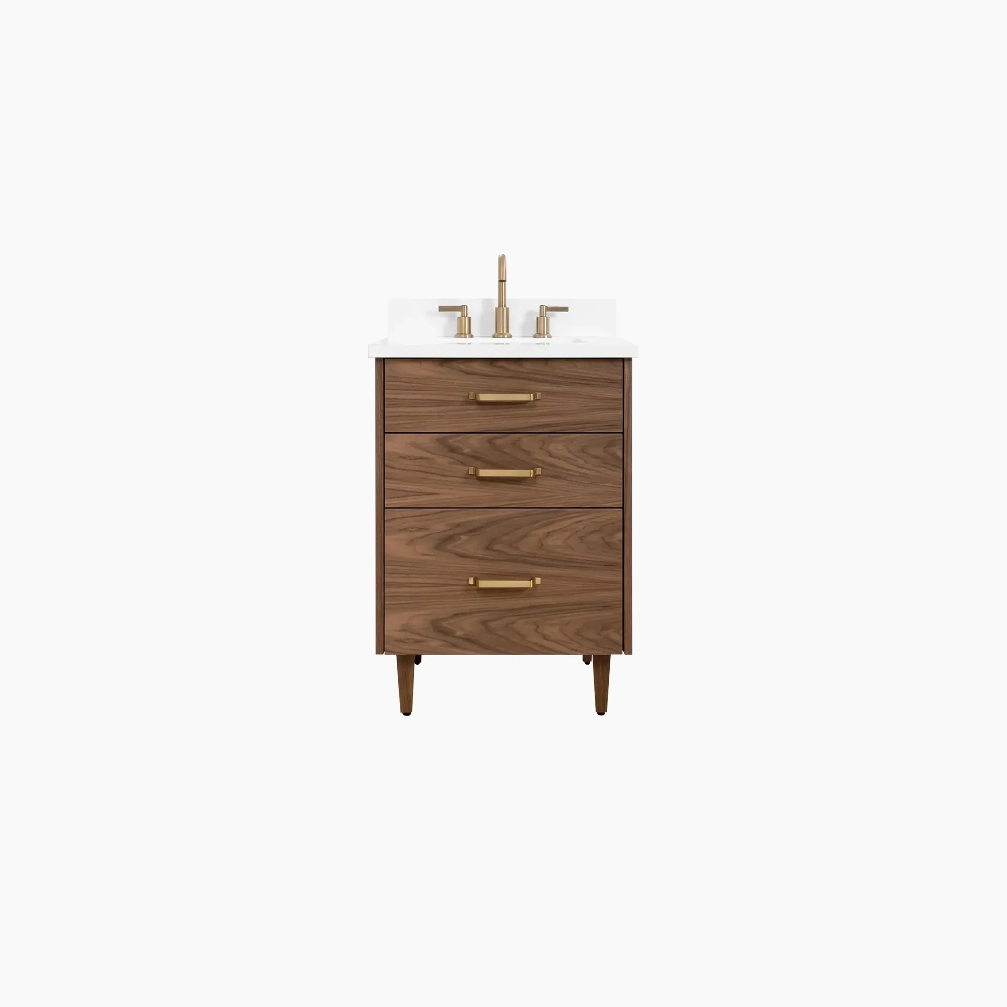 Austin SLIM 24" American Black Walnut Bathroom Vanity - All Drawers