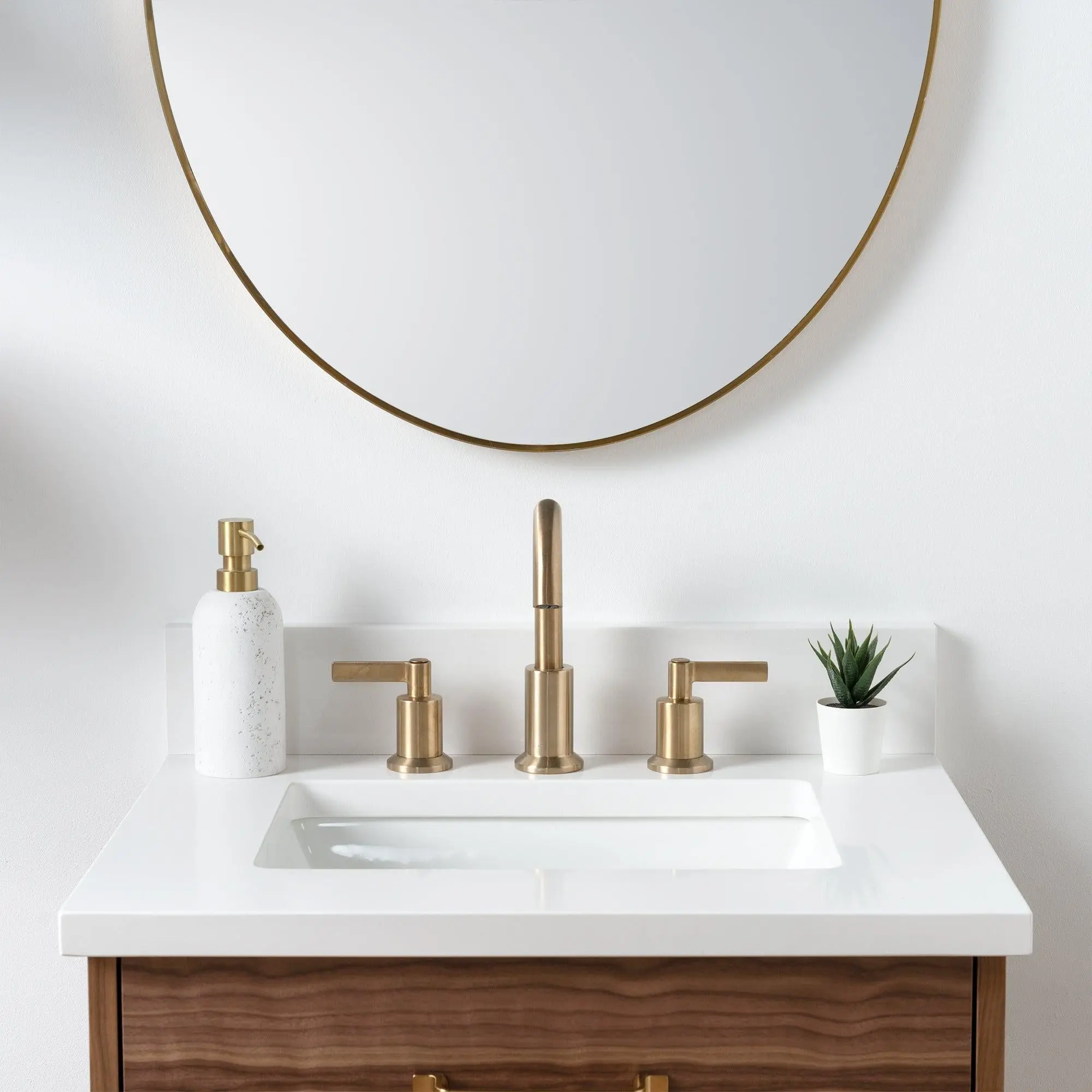 Austin SLIM 24" Wall Mount American Black Walnut Bathroom Vanity - All Drawers - Image 7