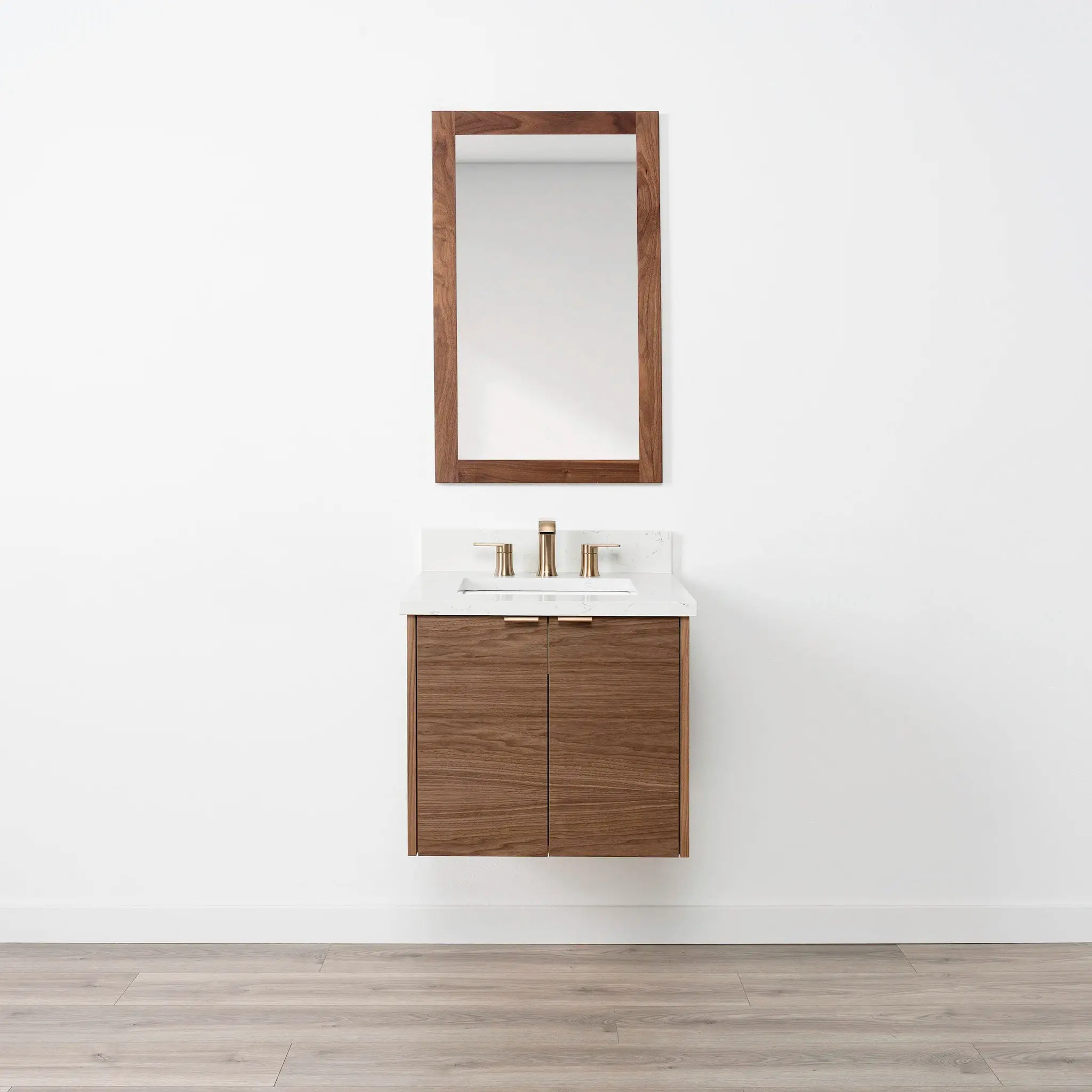 Austin 24" Wall Mount American Black Walnut Bathroom Vanity - Image 15