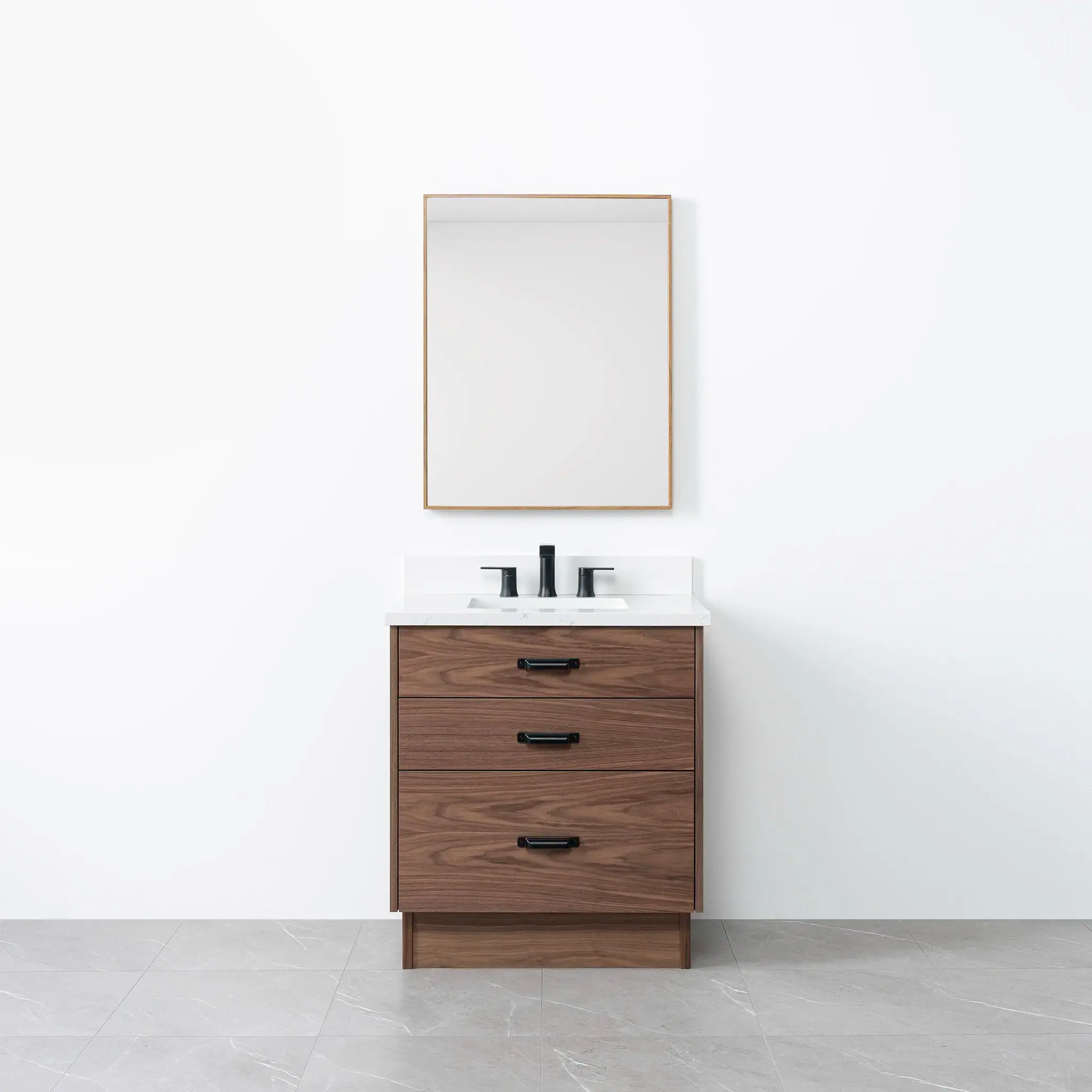 Austin 30" American Black Walnut Bathroom Vanity - All Drawers - Image 14