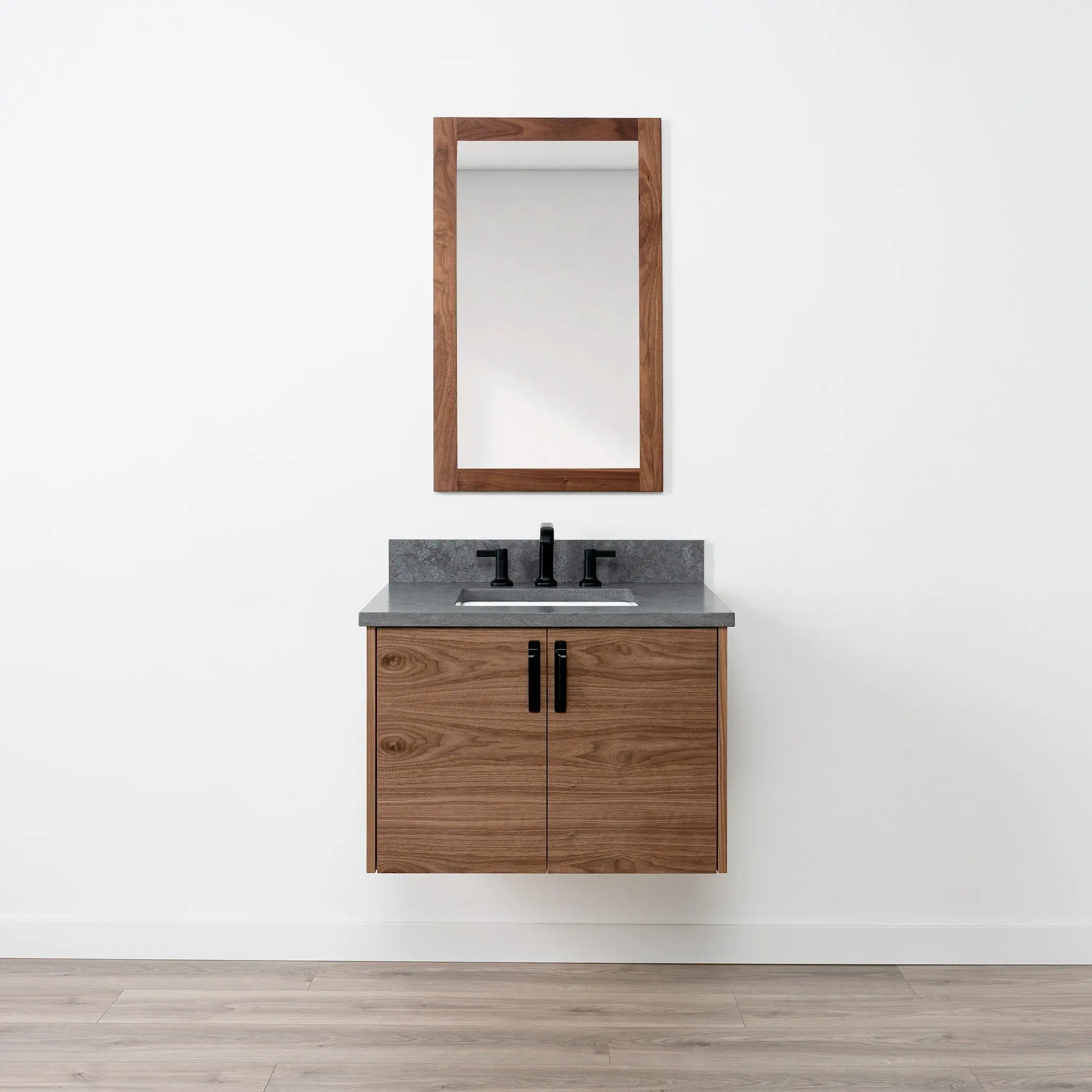 Austin 30" Wall Mount American Black Walnut Bathroom Vanity - Image 13