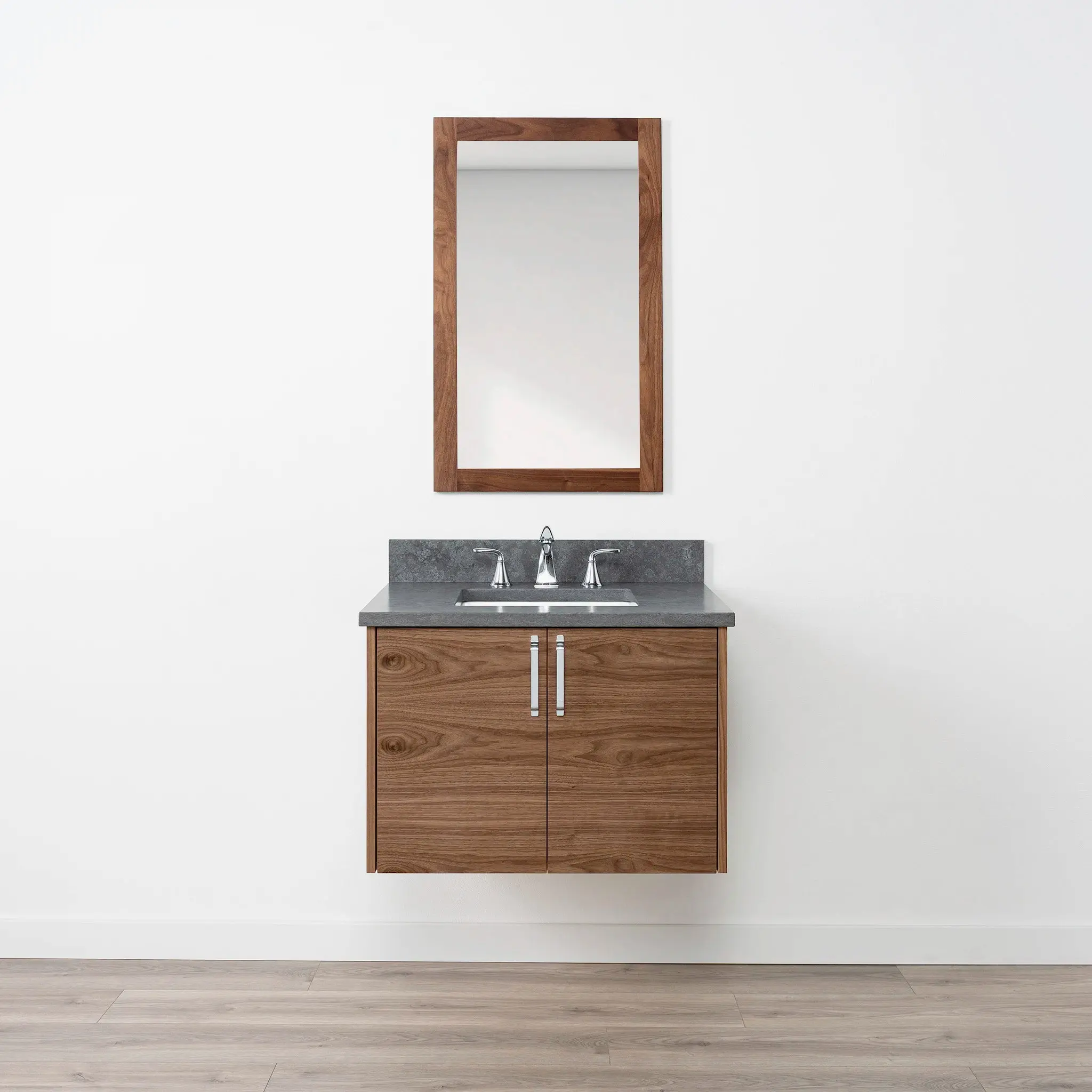 Austin 30" Wall Mount American Black Walnut Bathroom Vanity - Image 15