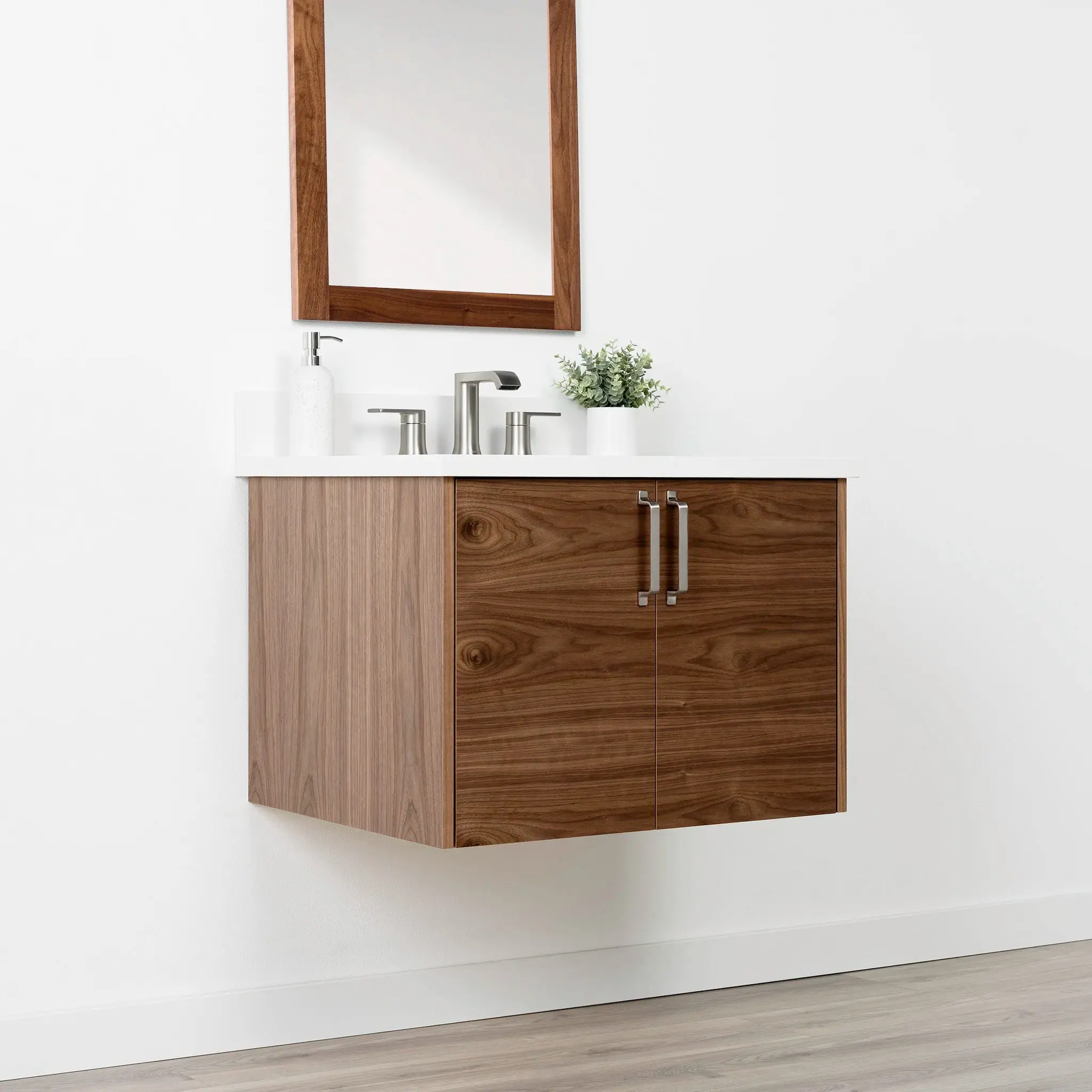 Austin 30" Wall Mount American Black Walnut Bathroom Vanity - Image 6