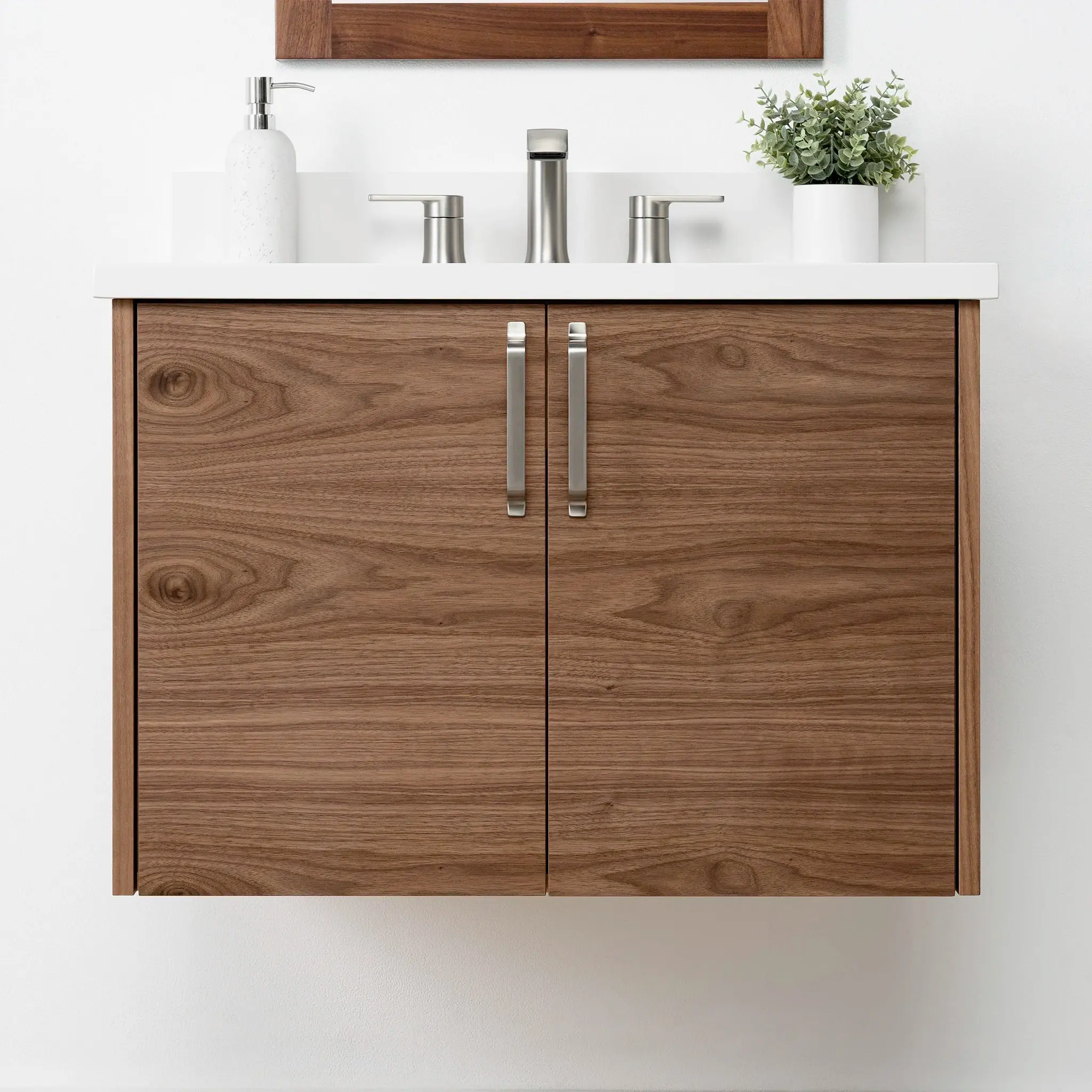 Austin 30" Wall Mount American Black Walnut Bathroom Vanity - Image 8