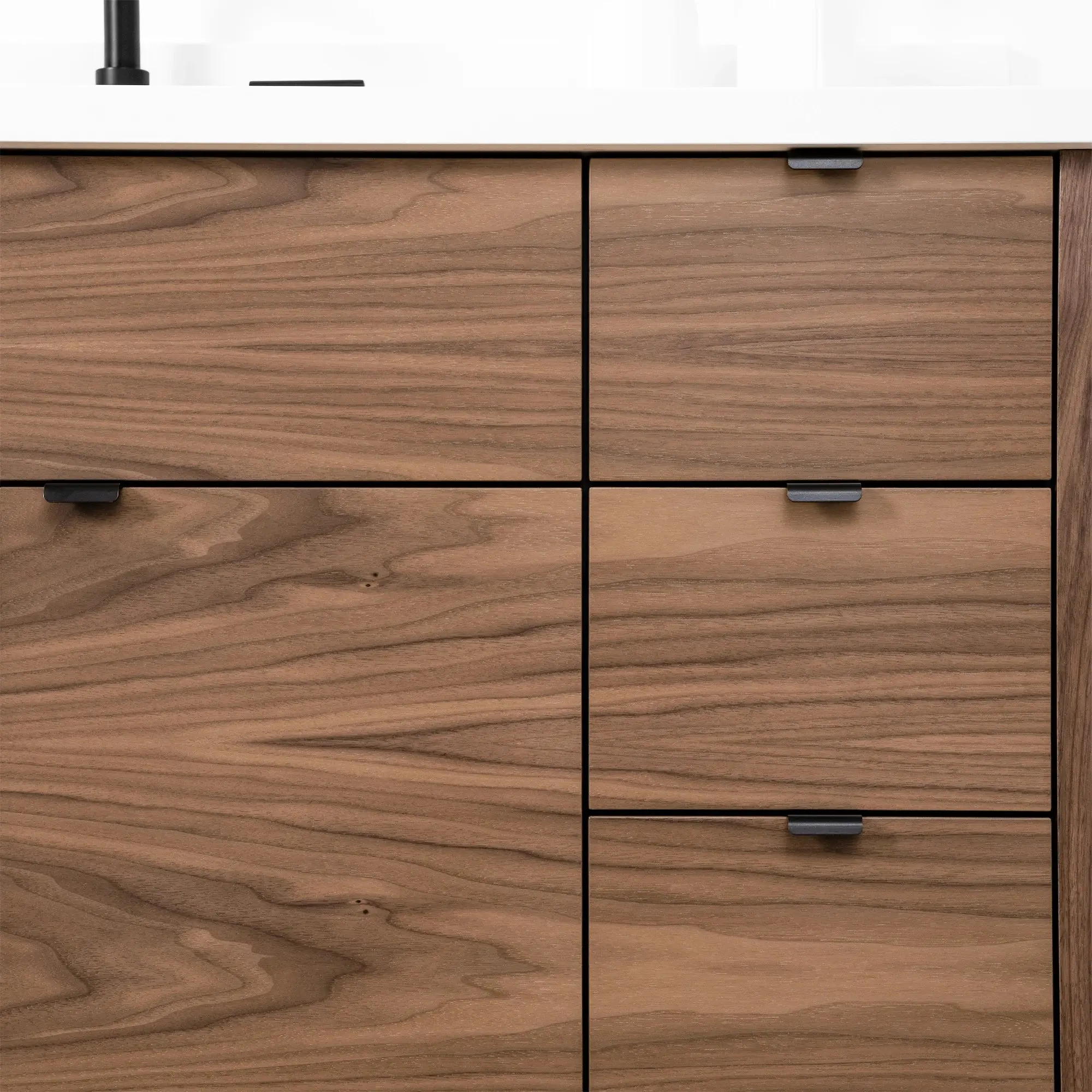 Austin SLIM 36" American Black Walnut Bathroom Vanity, Left Sink - Image 12