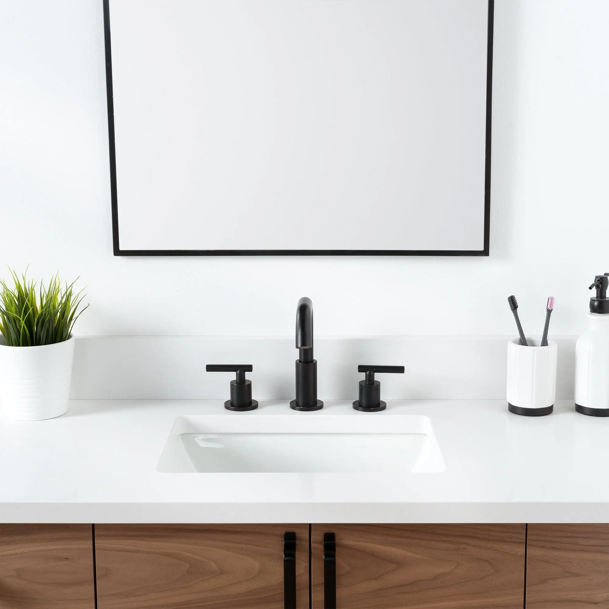 Austin SLIM 48" Wall Mount American Black Walnut Bathroom Vanity - Image 8