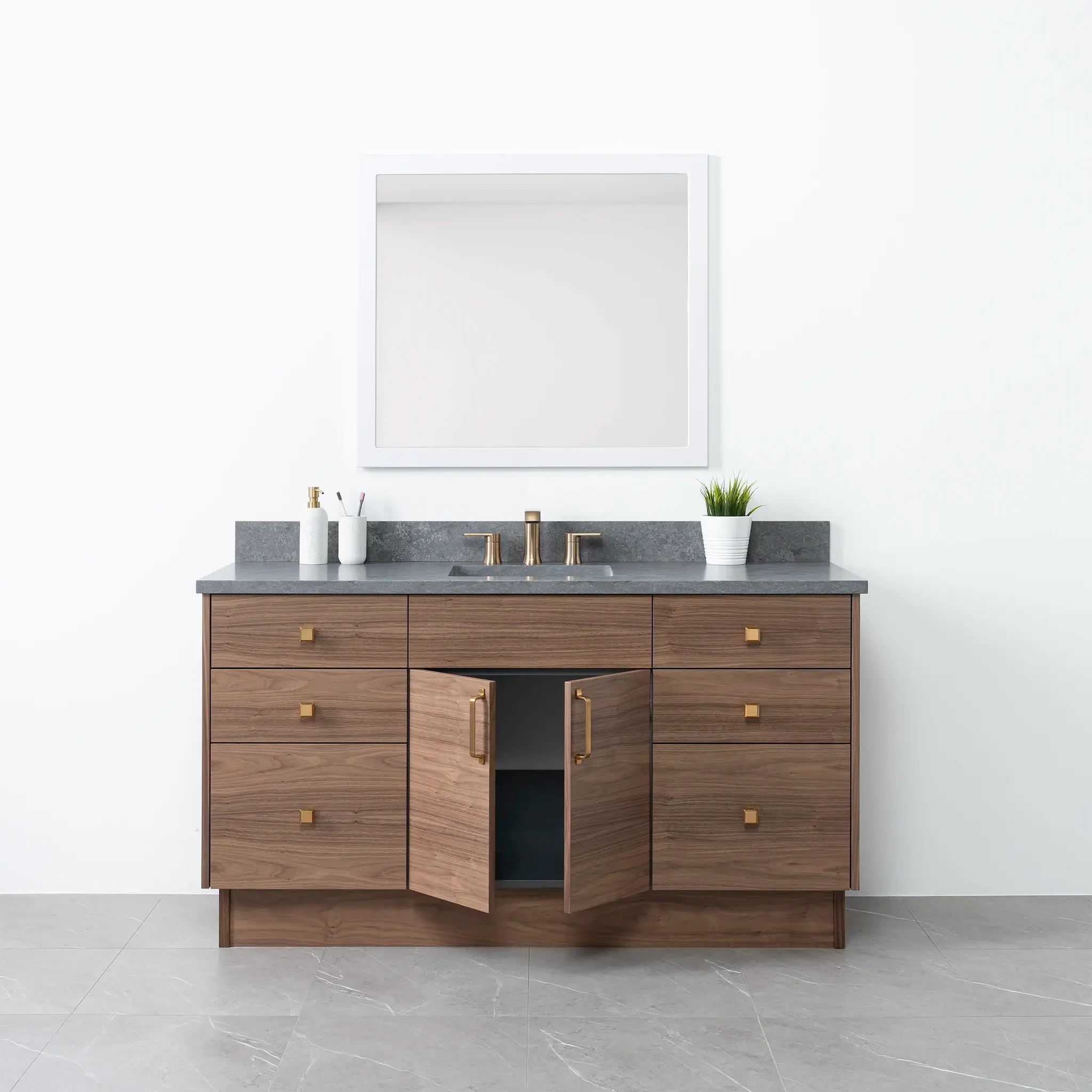 Austin SLIM 60" American Black Walnut Bathroom Vanity - Image 14