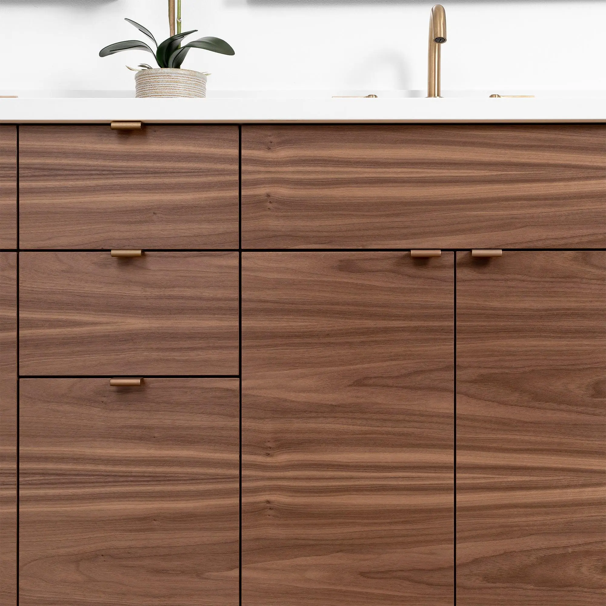 Austin SLIM 60" American Black Walnut Bathroom Vanity, Double Sink - Image 13