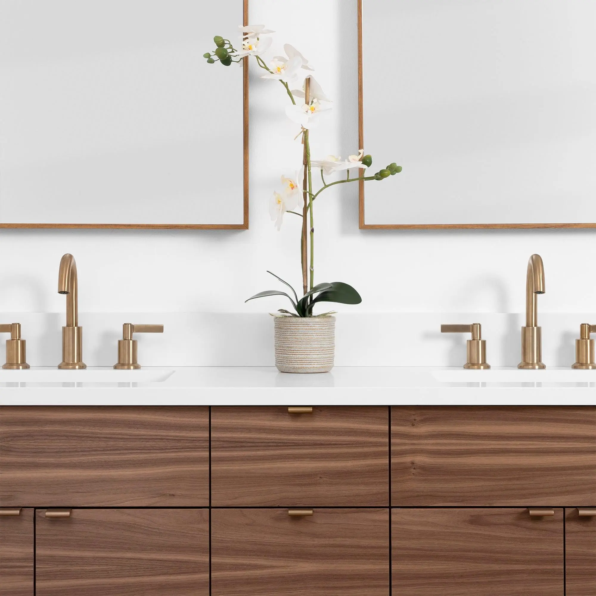 Austin SLIM 60" American Black Walnut Bathroom Vanity, Double Sink - Image 9