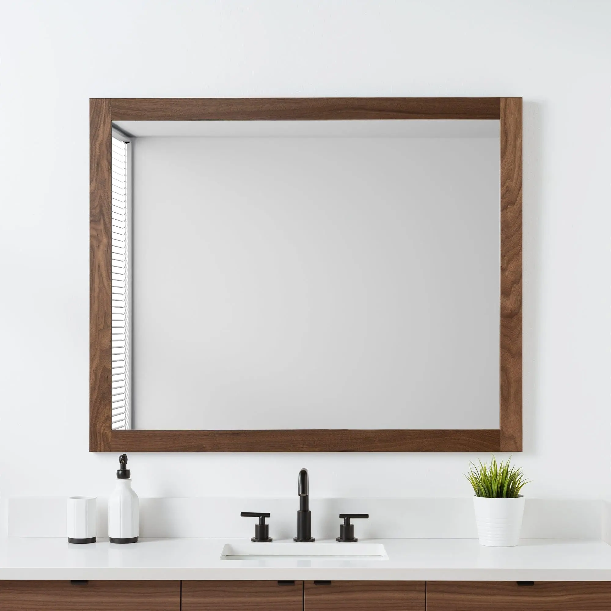 Austin SLIM 60" Wall Mount American Black Walnut Bathroom Vanity - Image 8