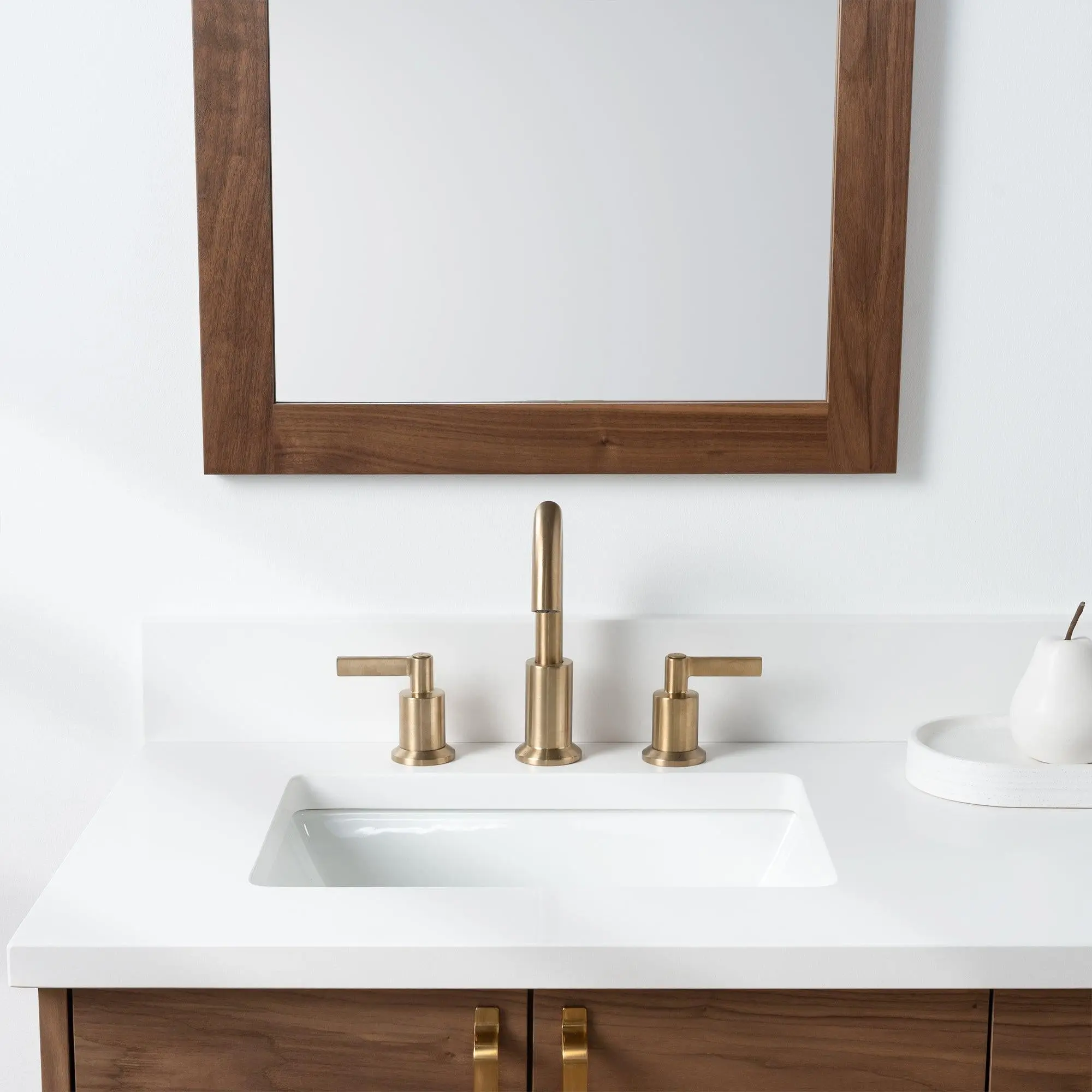 Austin SLIM 60" Wall Mount American Black Walnut Bathroom Vanity, Double Sink - Image 7