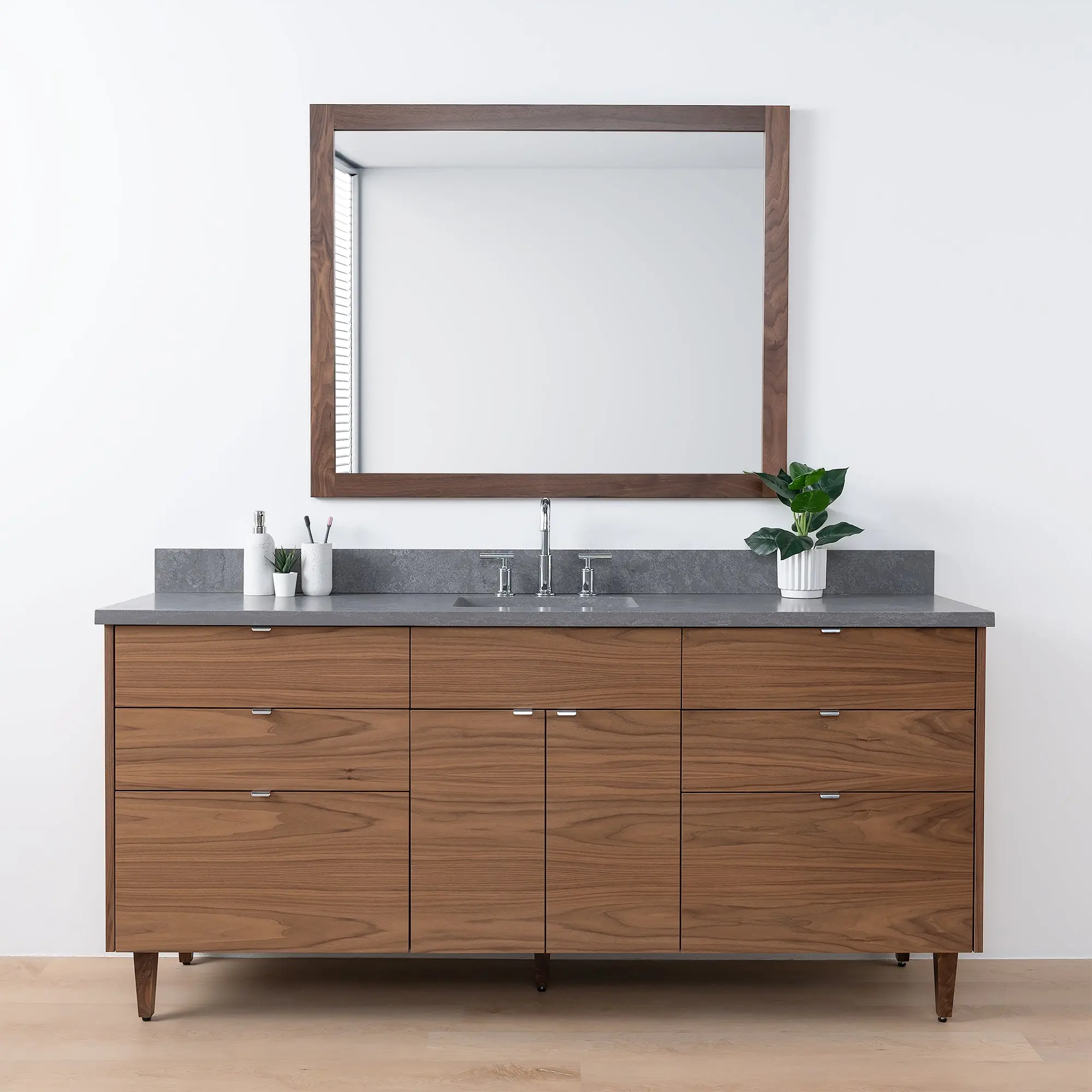 Austin SLIM 72" American Black Walnut Bathroom Vanity - Image 14