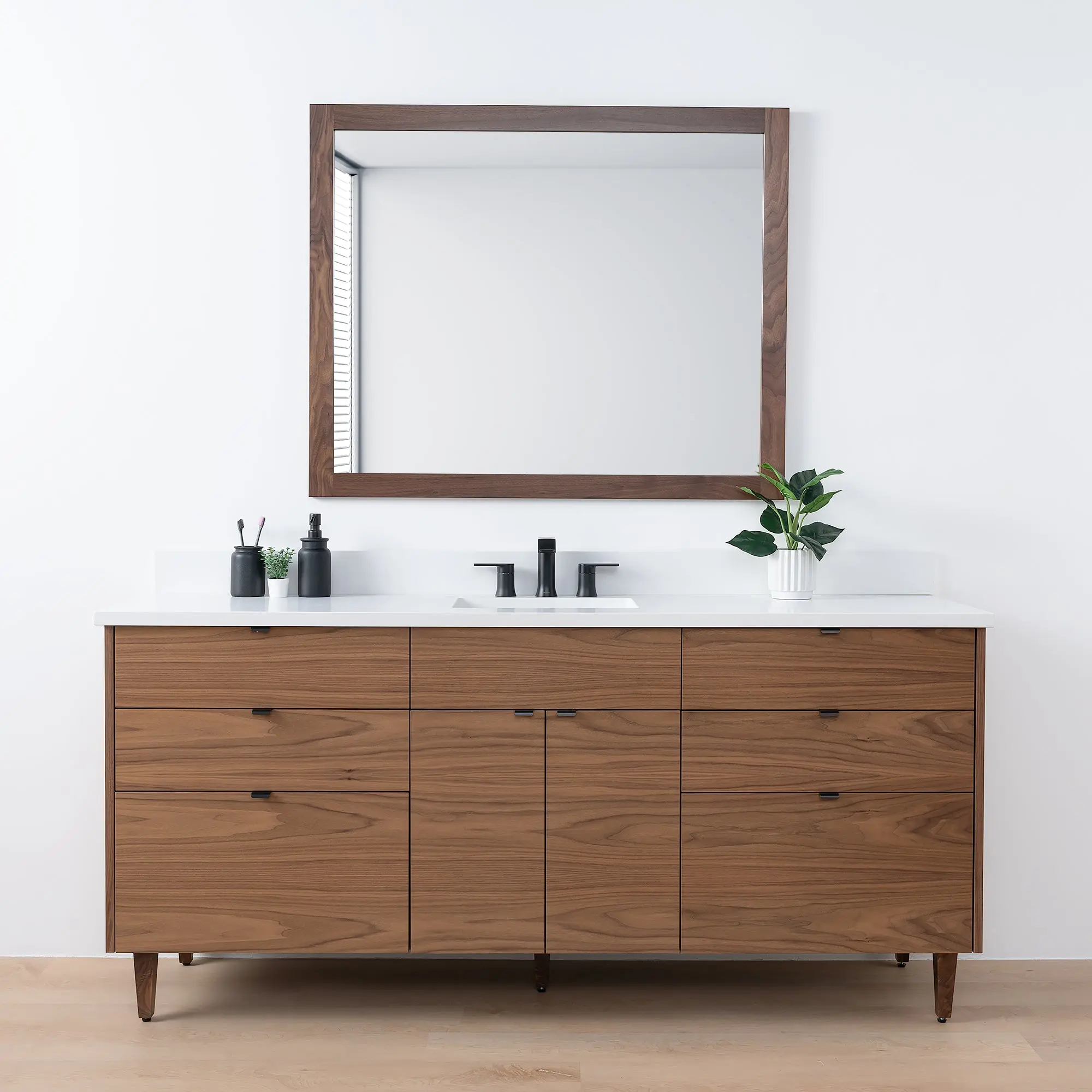 Austin SLIM 72" American Black Walnut Bathroom Vanity - Image 15