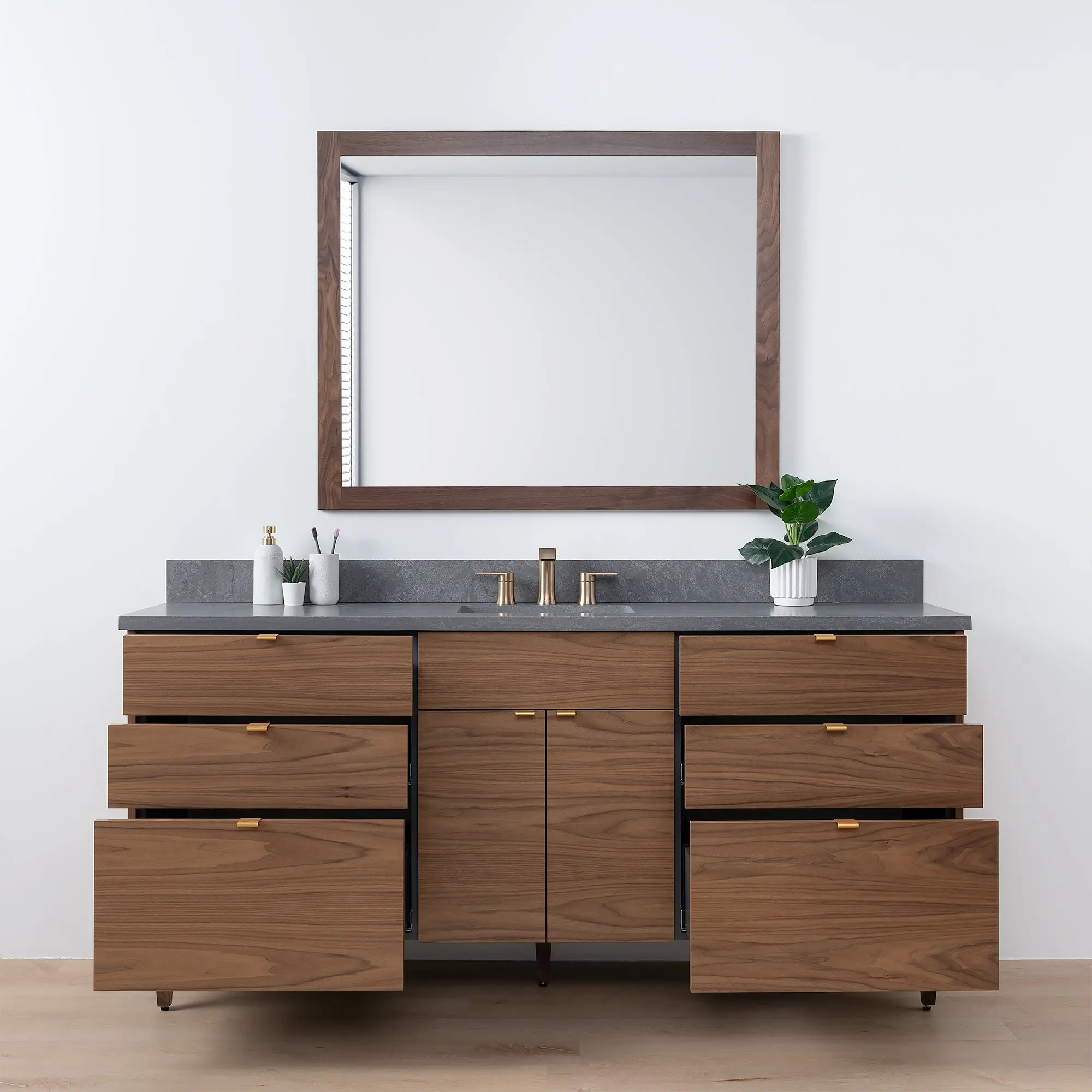 Austin SLIM 72" American Black Walnut Bathroom Vanity - Image 3