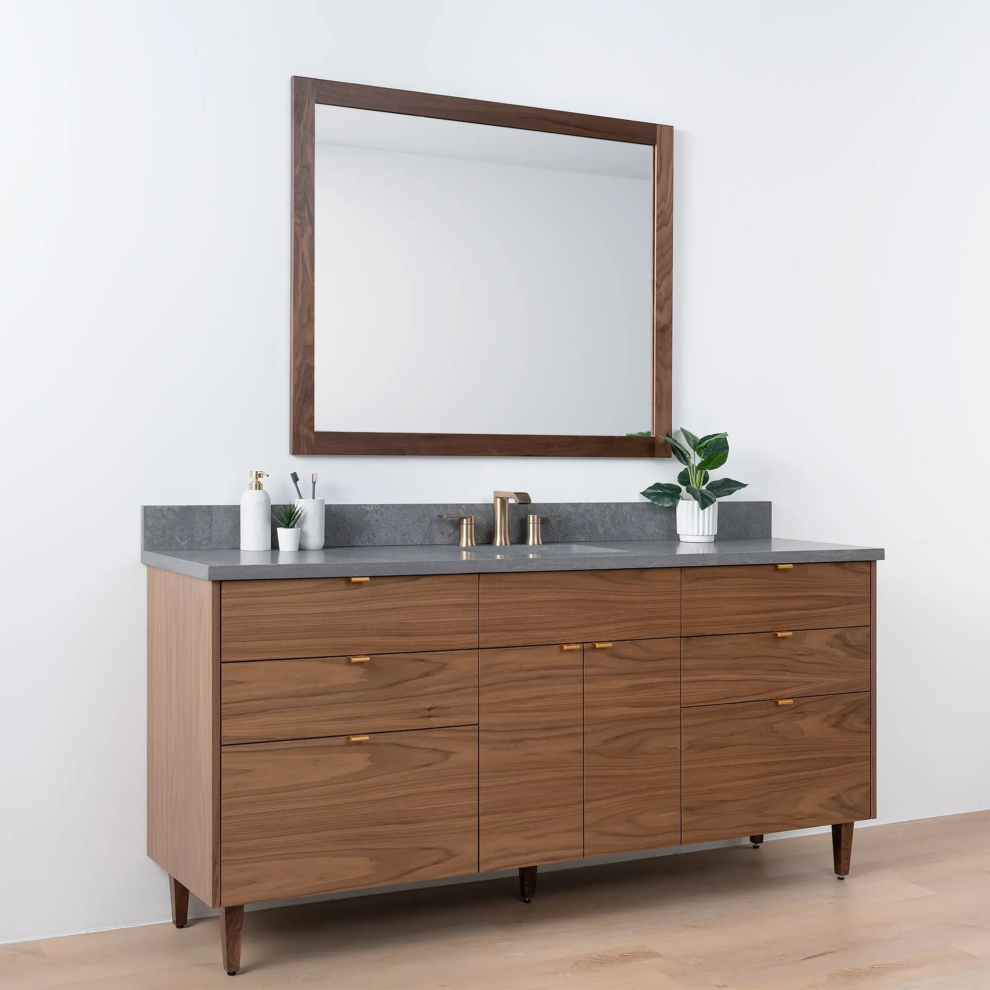 Austin SLIM 72" American Black Walnut Bathroom Vanity - Image 4