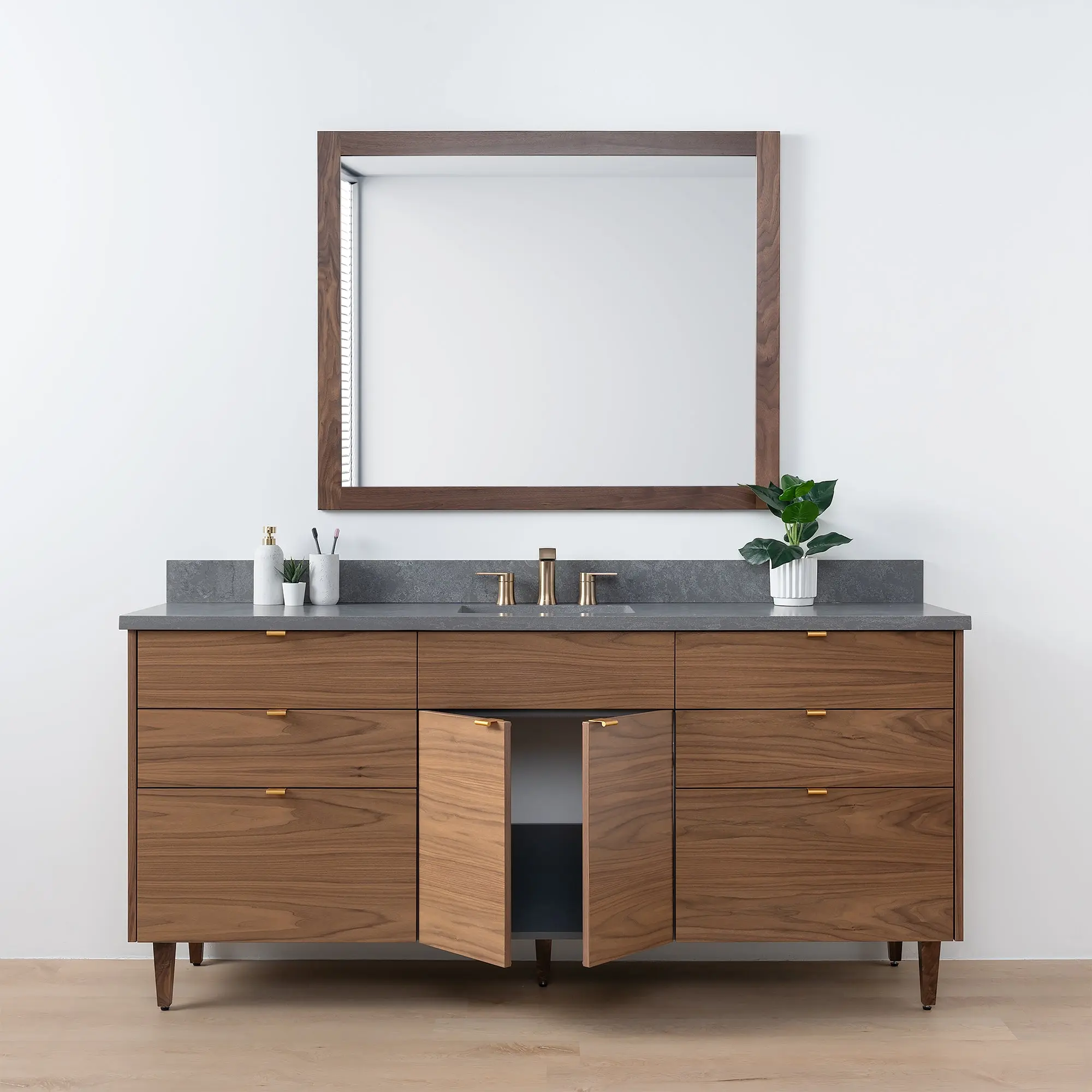 Austin SLIM 72" American Black Walnut Bathroom Vanity - Image 5