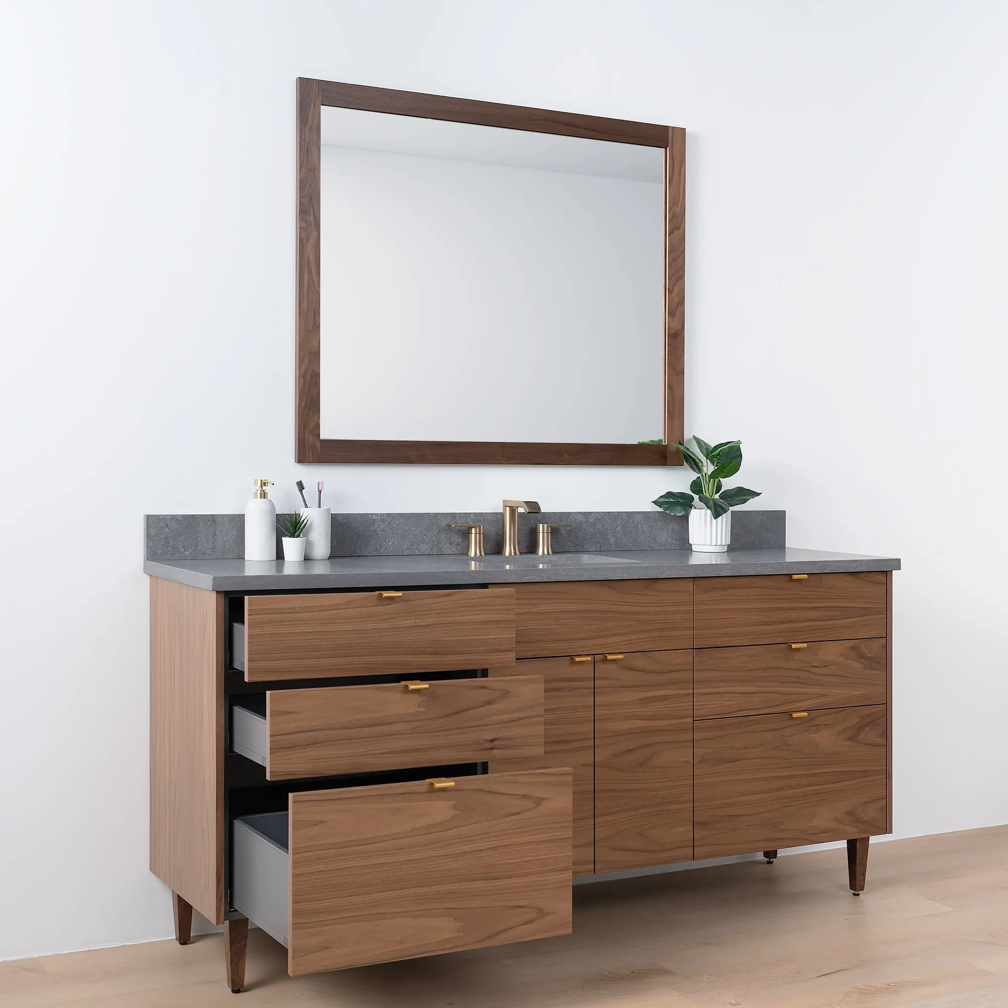 Austin SLIM 72" American Black Walnut Bathroom Vanity - Image 6
