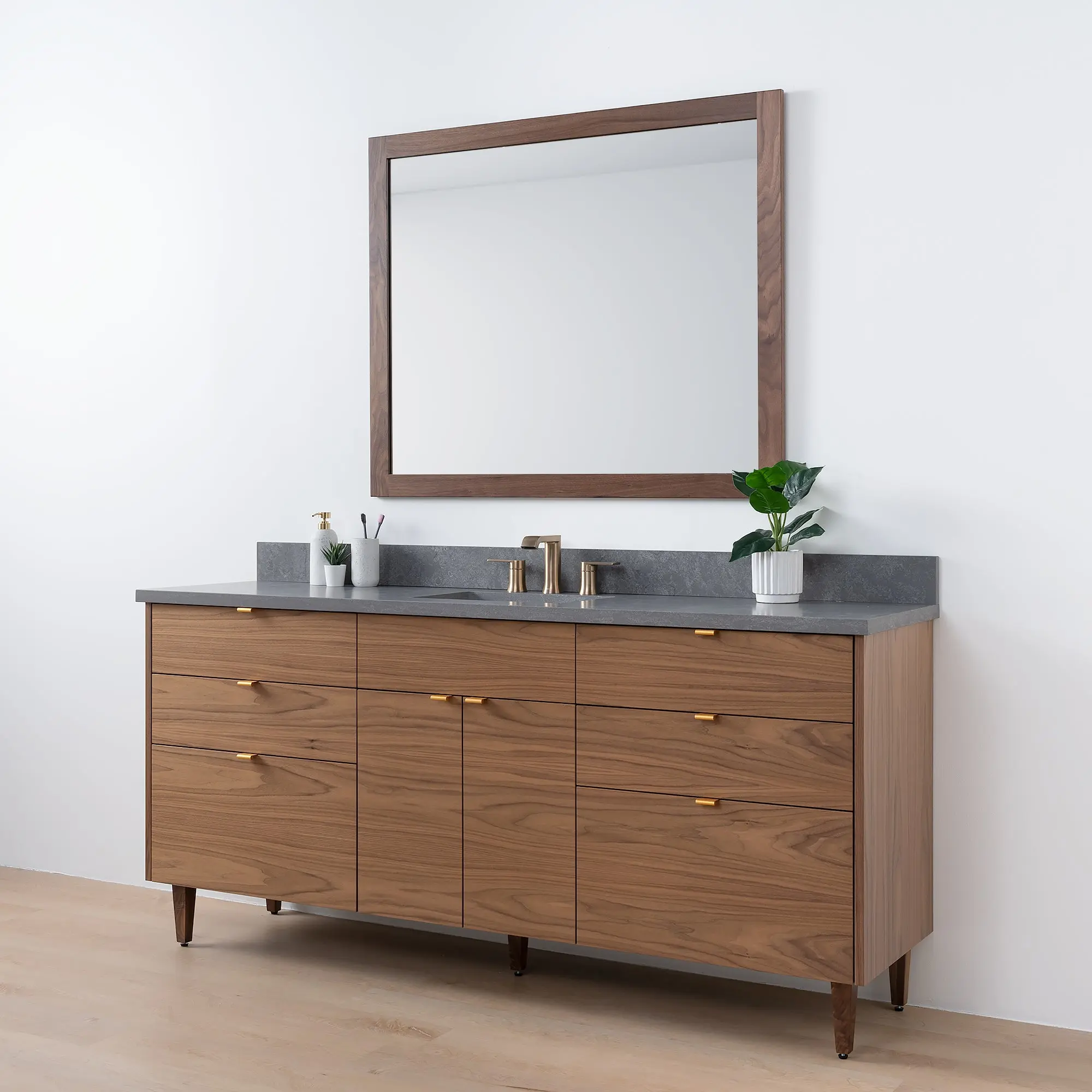 Austin SLIM 72" American Black Walnut Bathroom Vanity - Image 7