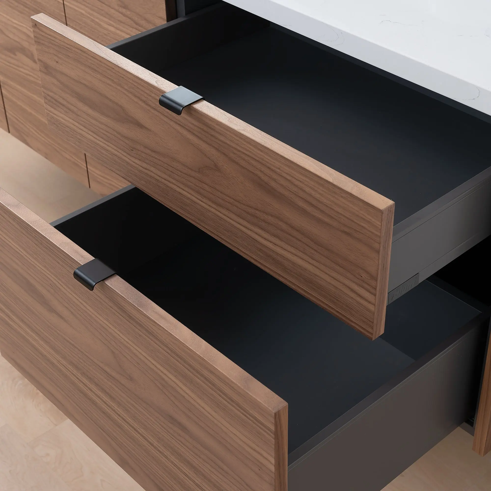 Austin SLIM 72" Wall Mount American Black Walnut Bathroom Vanity - Image 11