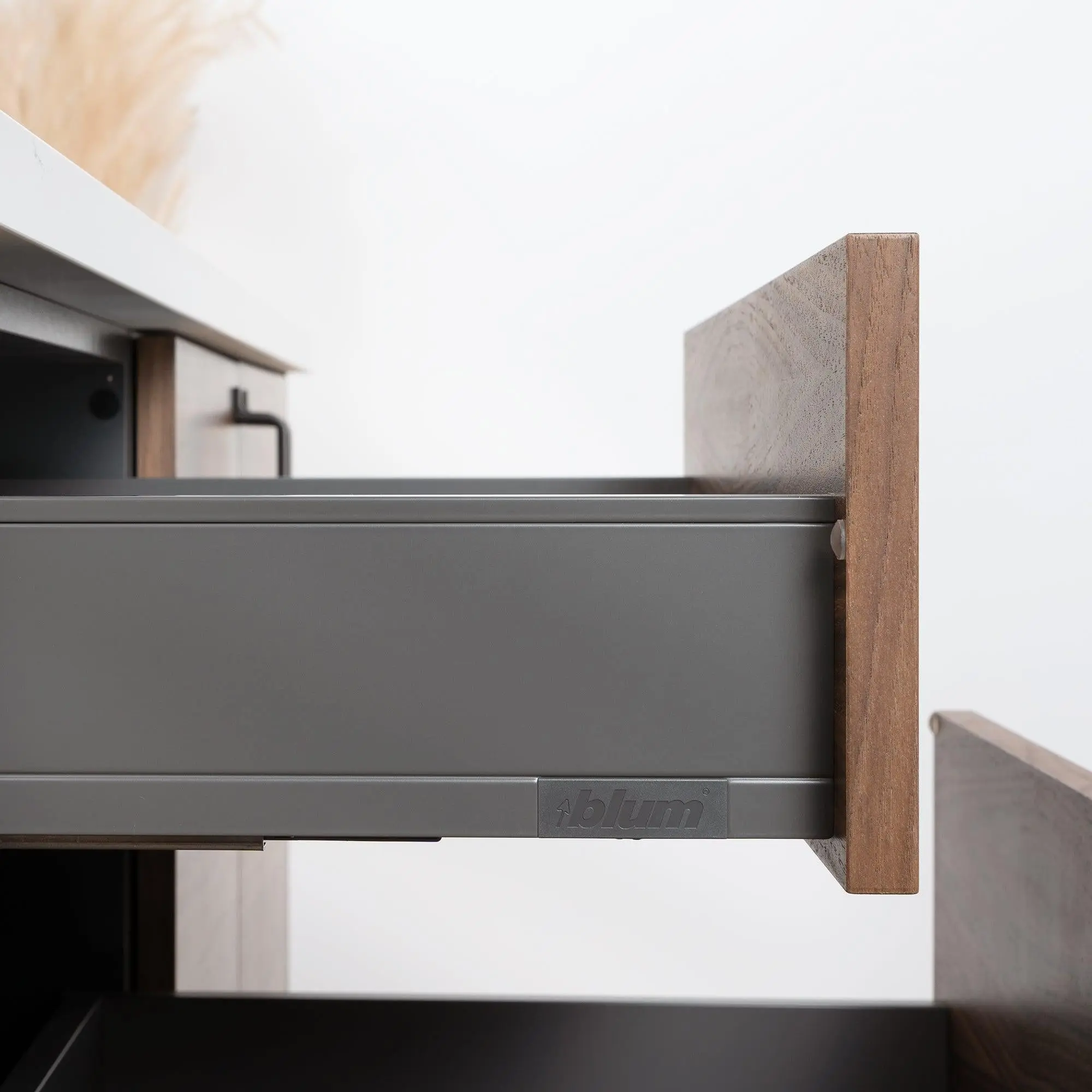 Austin SLIM 72" Wall Mount American Black Walnut Bathroom Vanity, Double Sink - Image 7