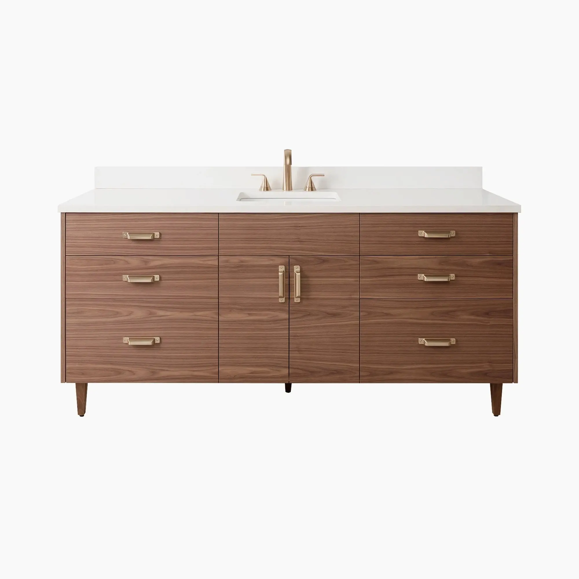 Austin Stainless SLIM 72" American Black Walnut Bathroom Vanity