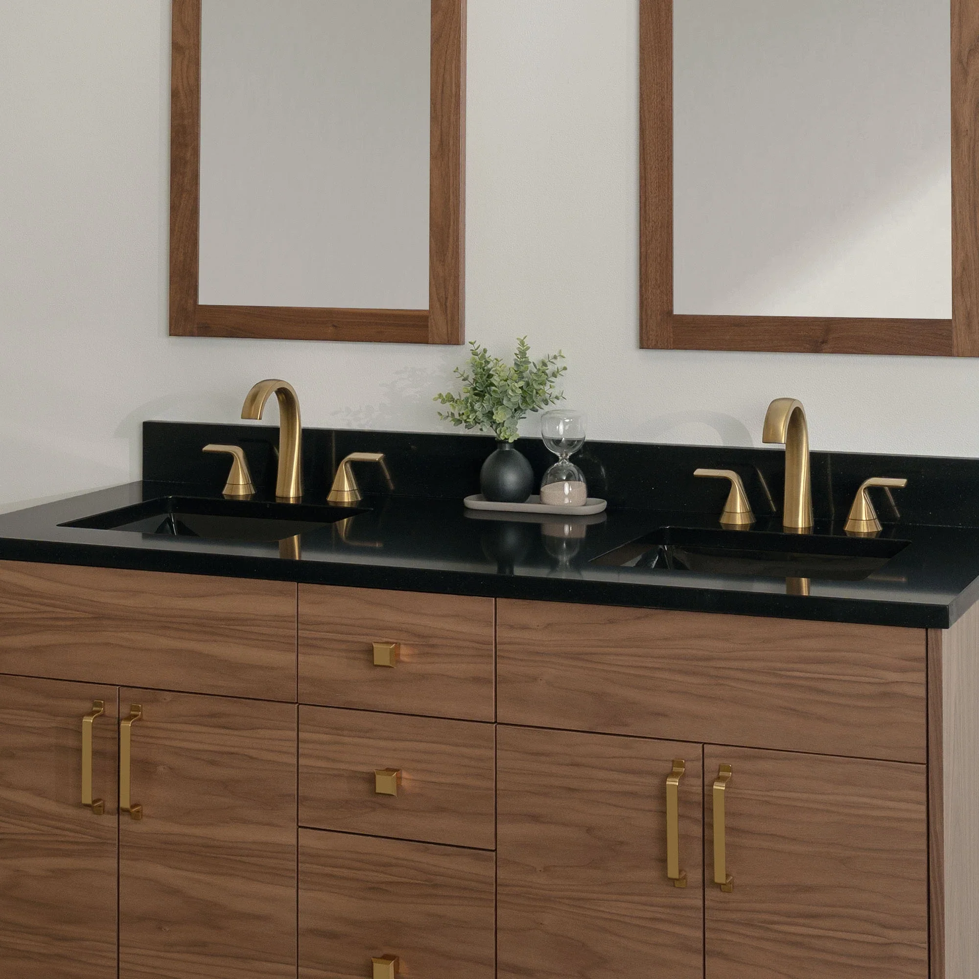 Austin Stainless SLIM 60" American Black Walnut Bathroom Vanity, Double Sink - Image 17