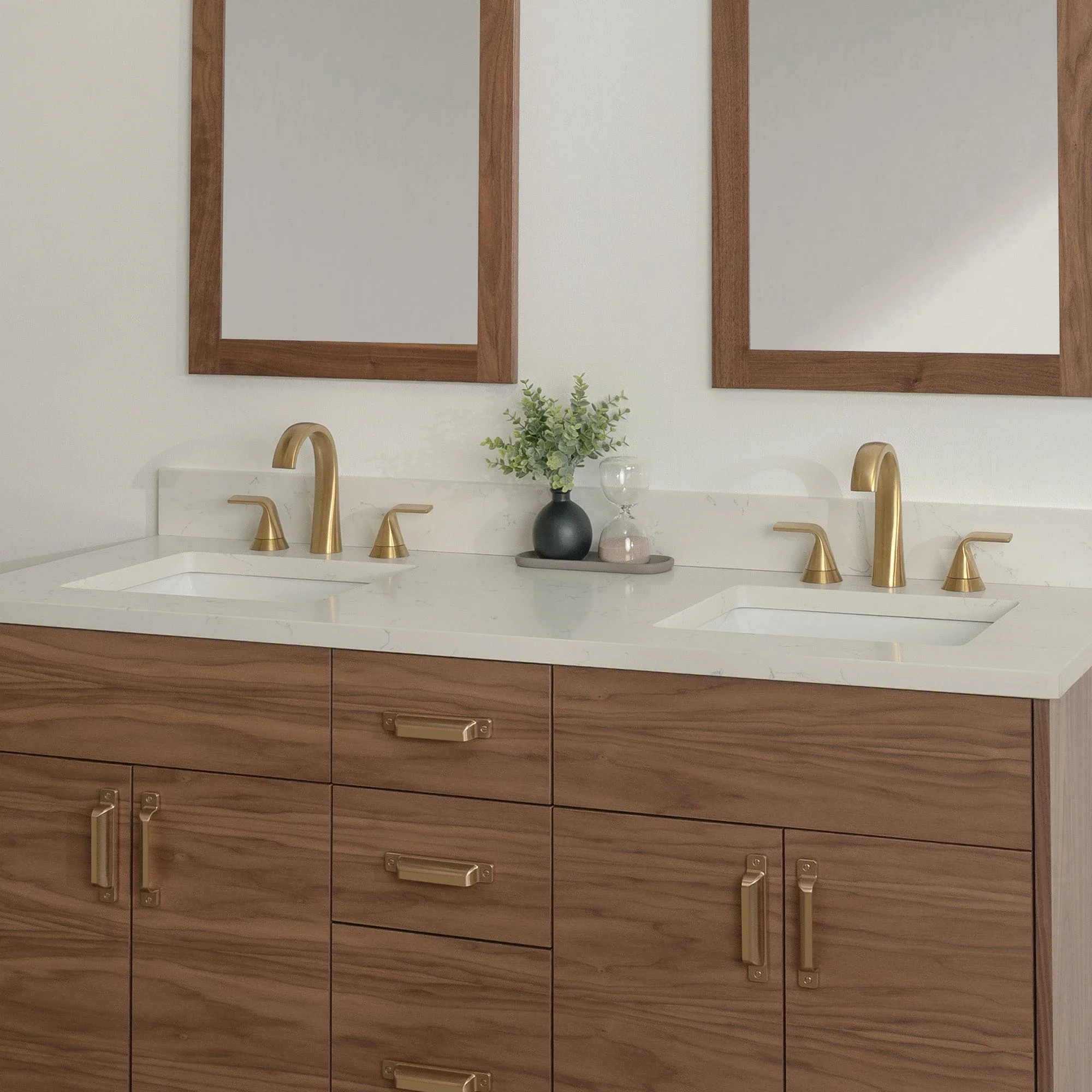 Austin Stainless SLIM 60" American Black Walnut Bathroom Vanity, Double Sink - Image 24