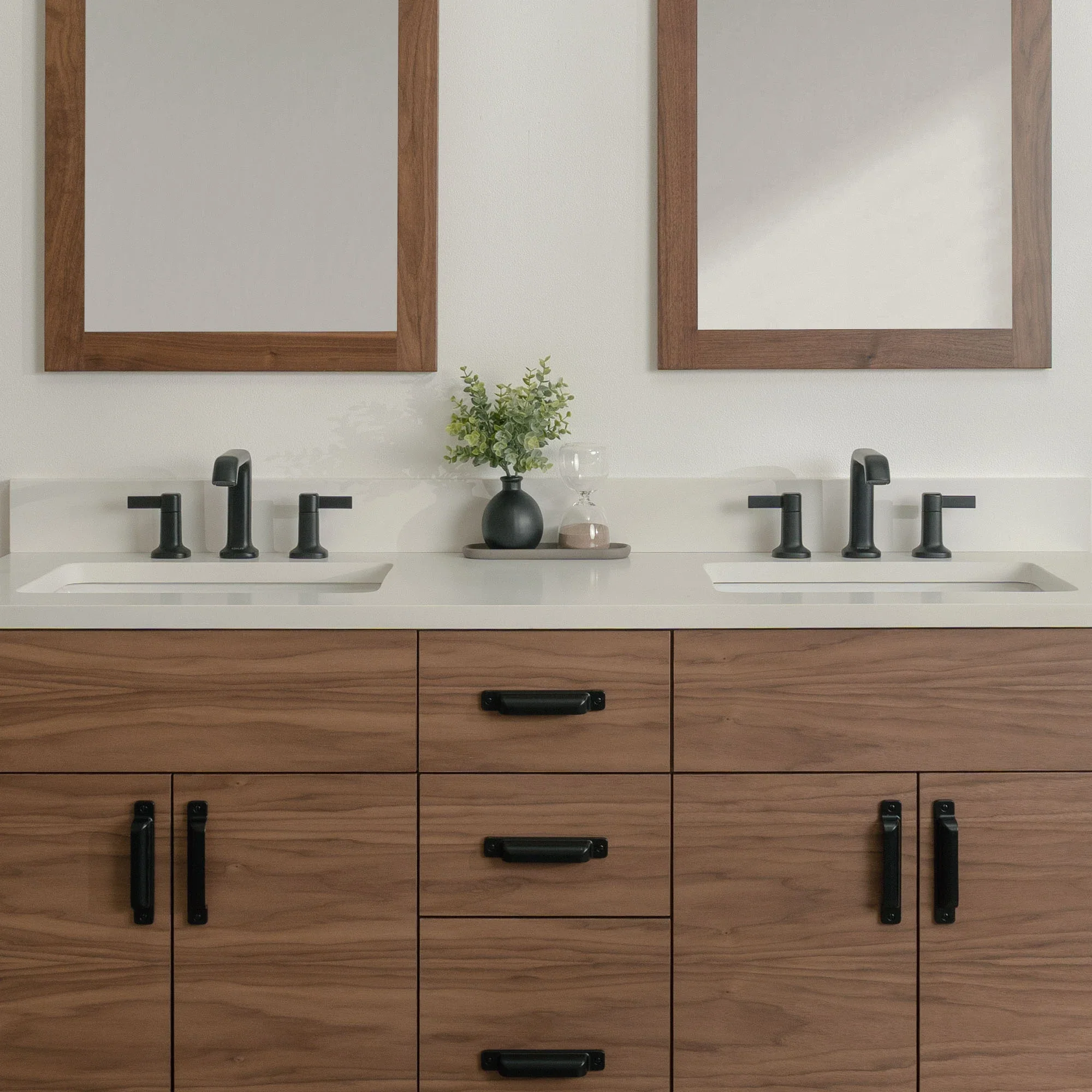 Austin Stainless SLIM 60" American Black Walnut Bathroom Vanity, Double Sink - Image 3