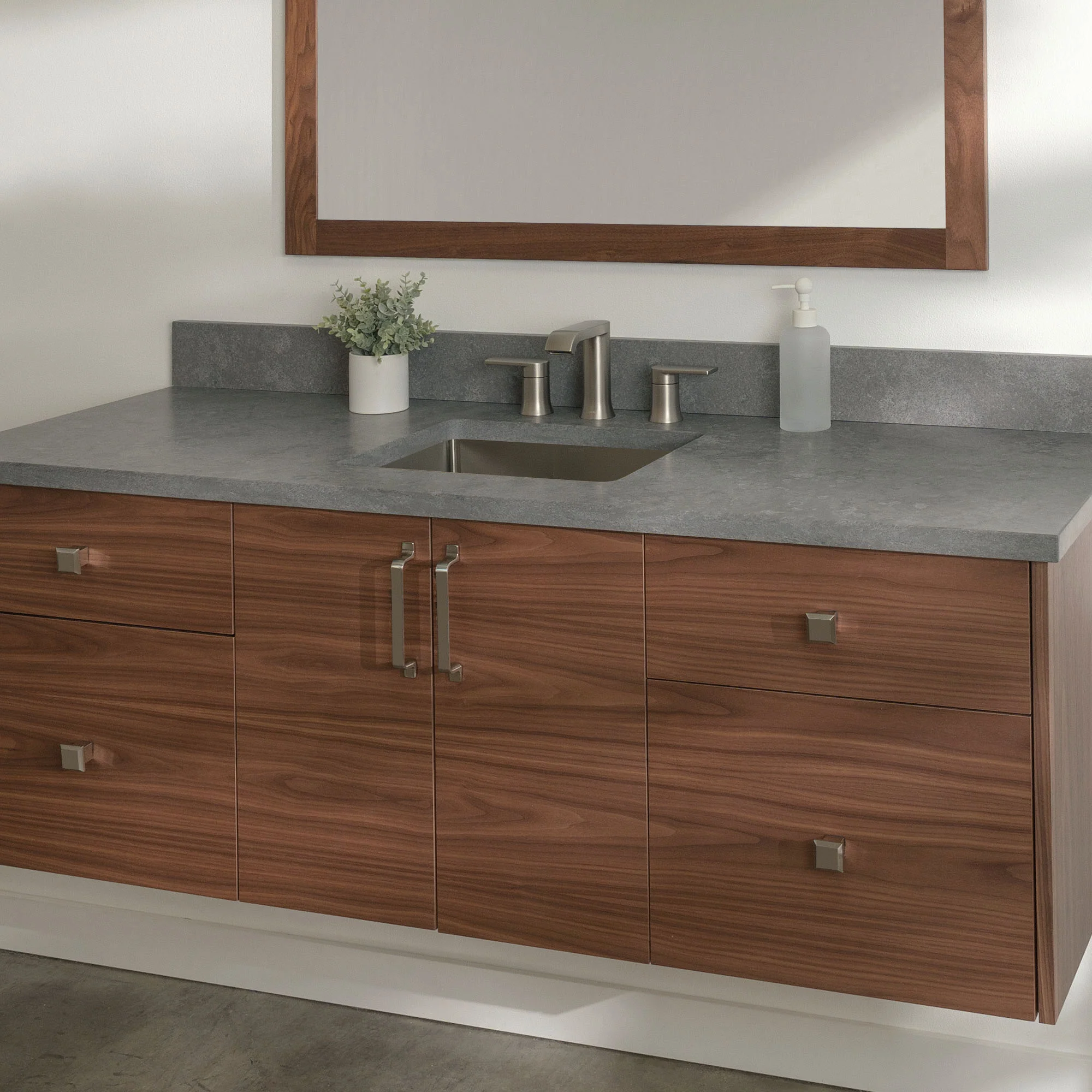 Austin Stainless 60" Wall Mount American Black Walnut Bathroom Vanity - Image 15