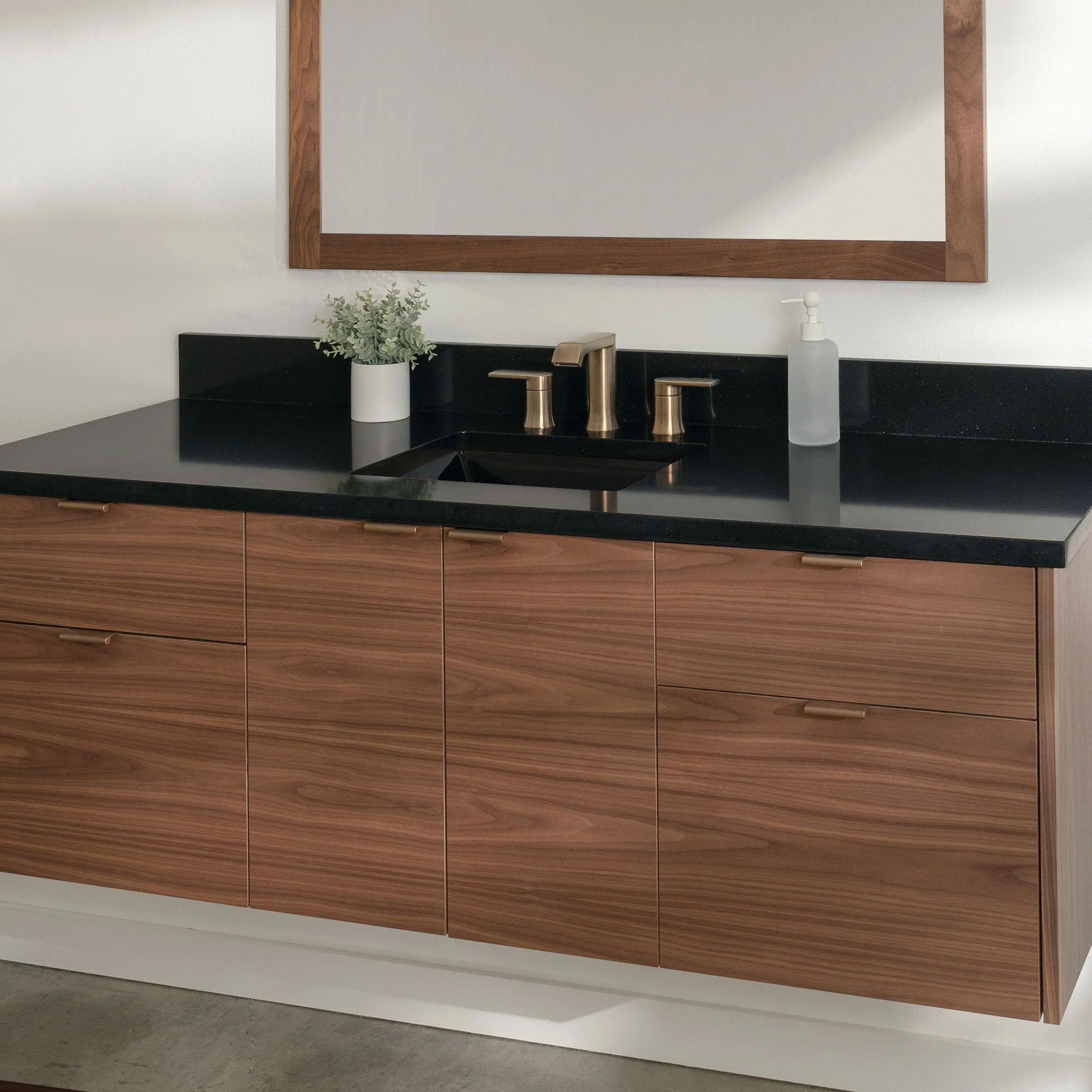 Austin Stainless 60" Wall Mount American Black Walnut Bathroom Vanity - Image 19
