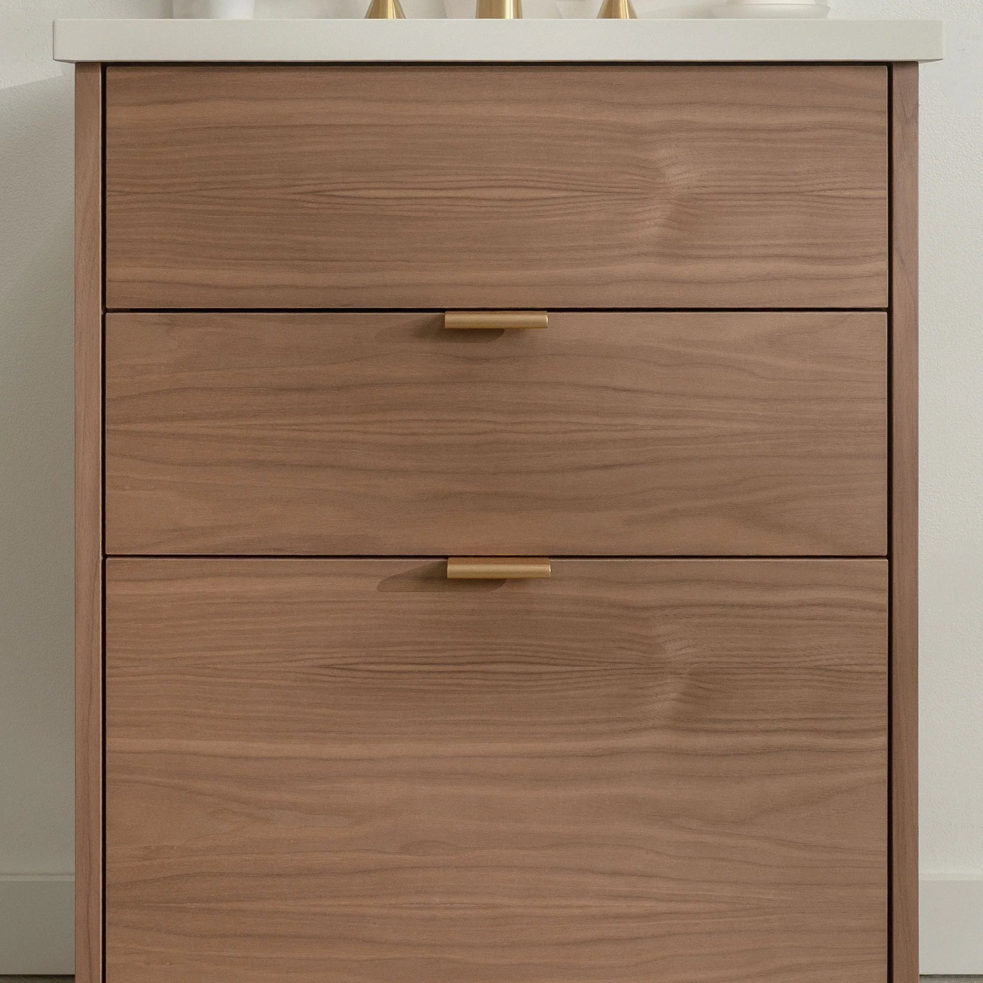 Austin Stainless 24" American Black Walnut Bathroom Vanity - All Drawers - Image 6