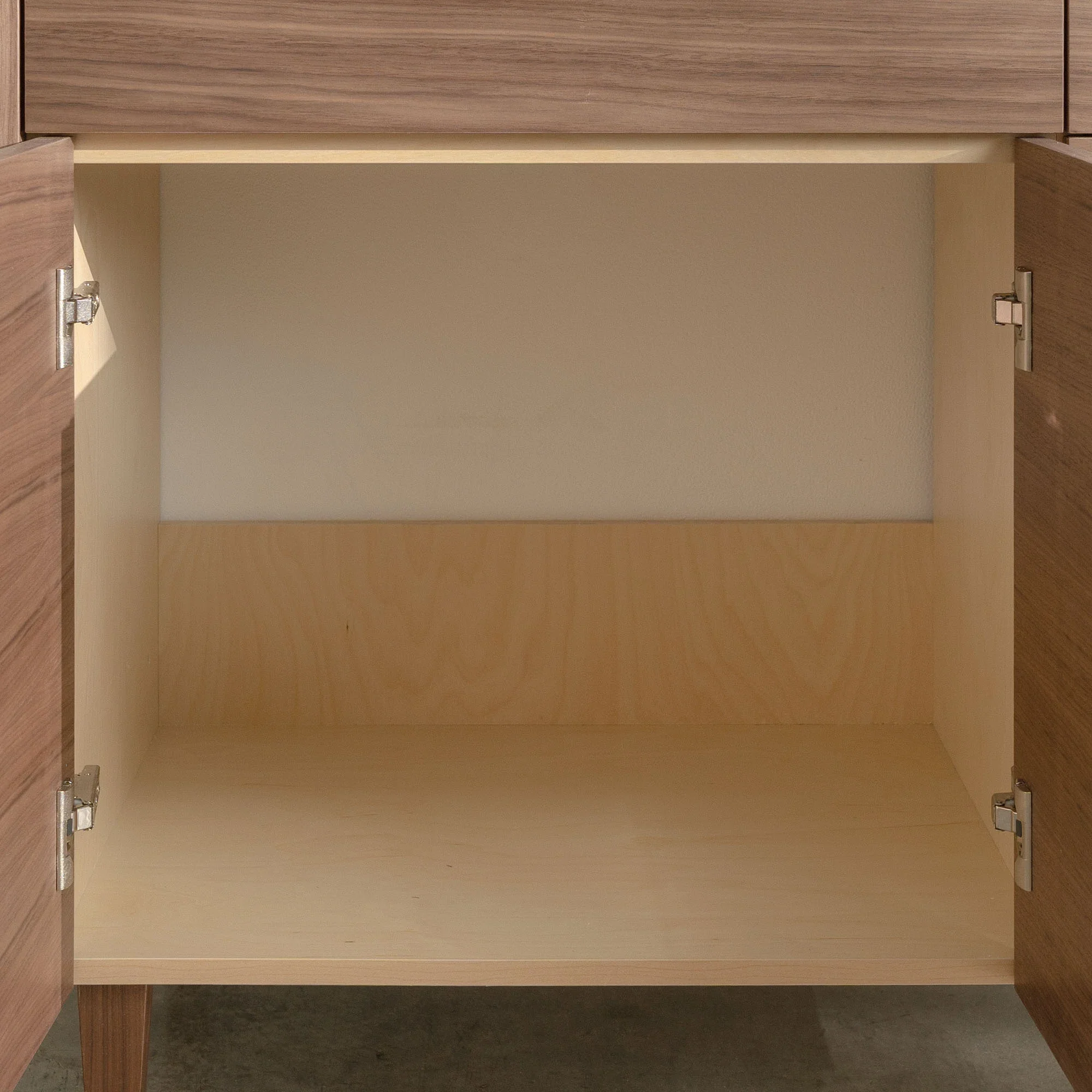 Austin Stainless SLIM 36" American Black Walnut Bathroom Vanity, Left Sink - Image 10