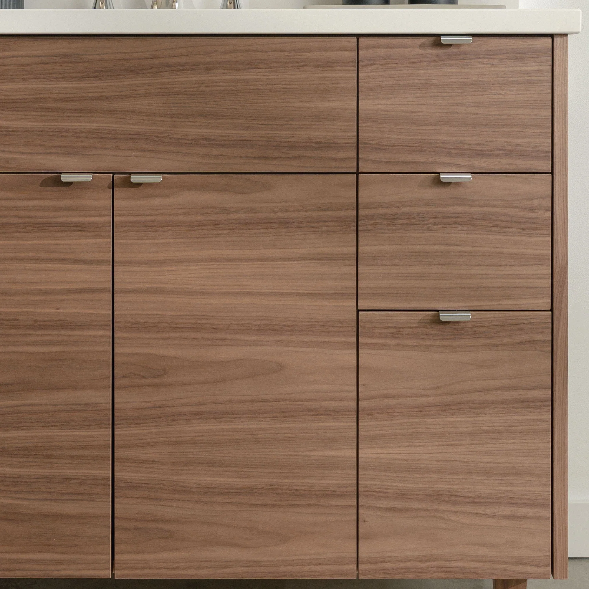 Austin Stainless SLIM 36" American Black Walnut Bathroom Vanity, Left Sink - Image 6