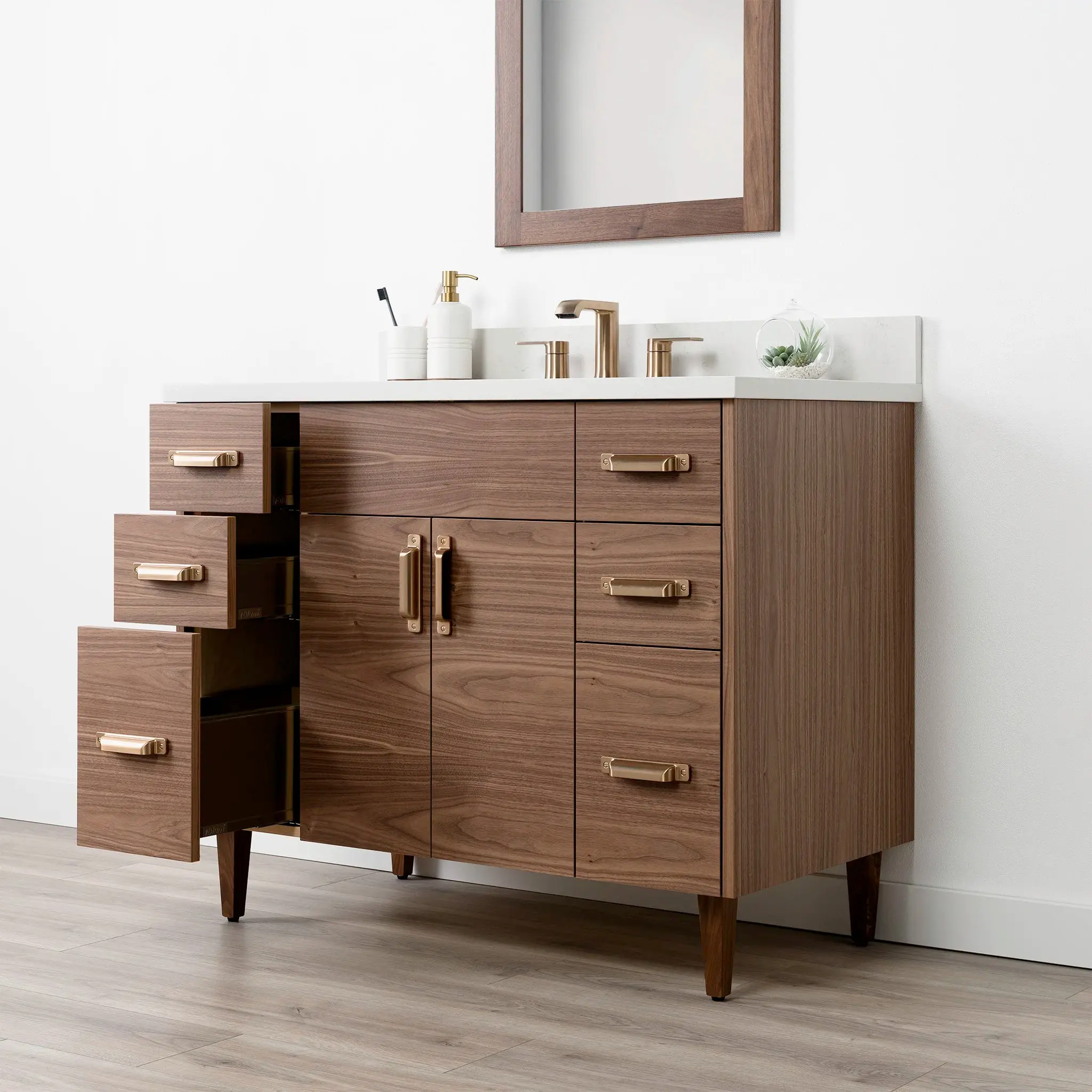 Austin Stainless 42" American Black Walnut Bathroom Vanity - Image 10