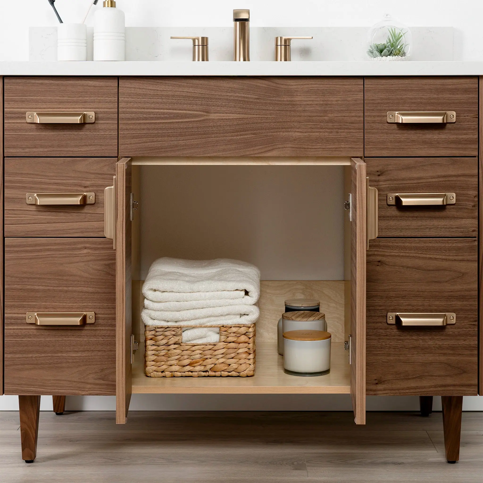 Austin Stainless 42" American Black Walnut Bathroom Vanity - Image 11