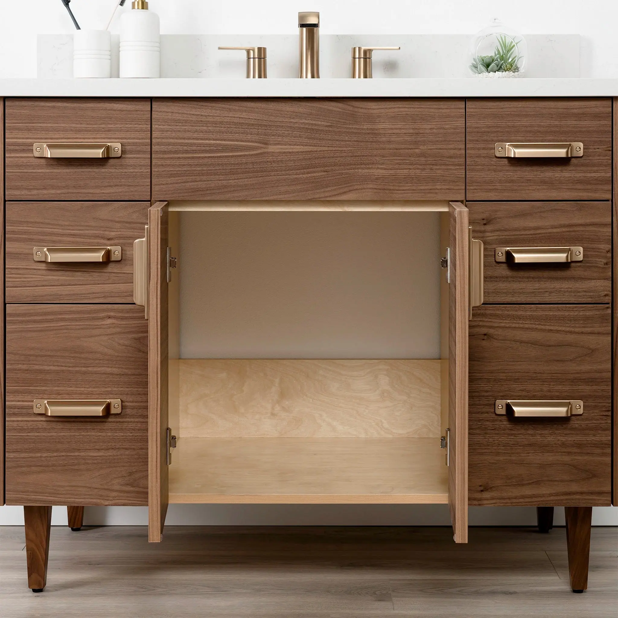 Austin Stainless 42" American Black Walnut Bathroom Vanity - Image 12