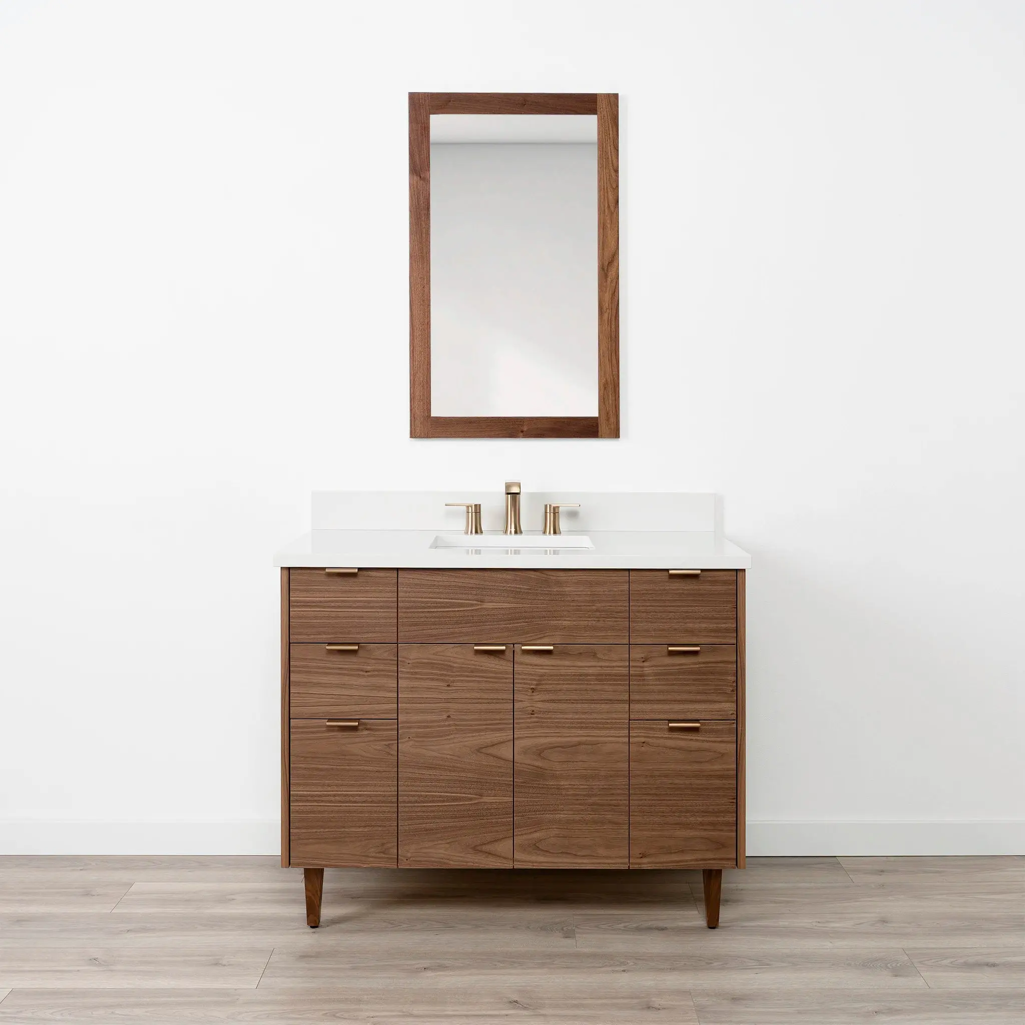 Austin Stainless 42" American Black Walnut Bathroom Vanity - Image 16
