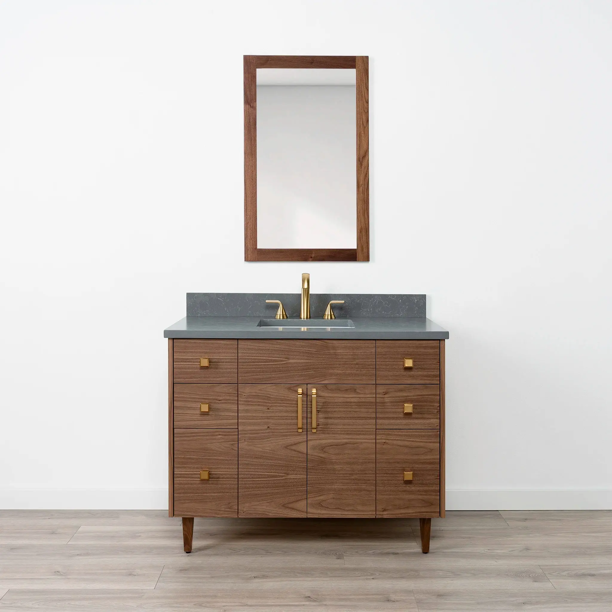 Austin Stainless 42" American Black Walnut Bathroom Vanity - Image 19