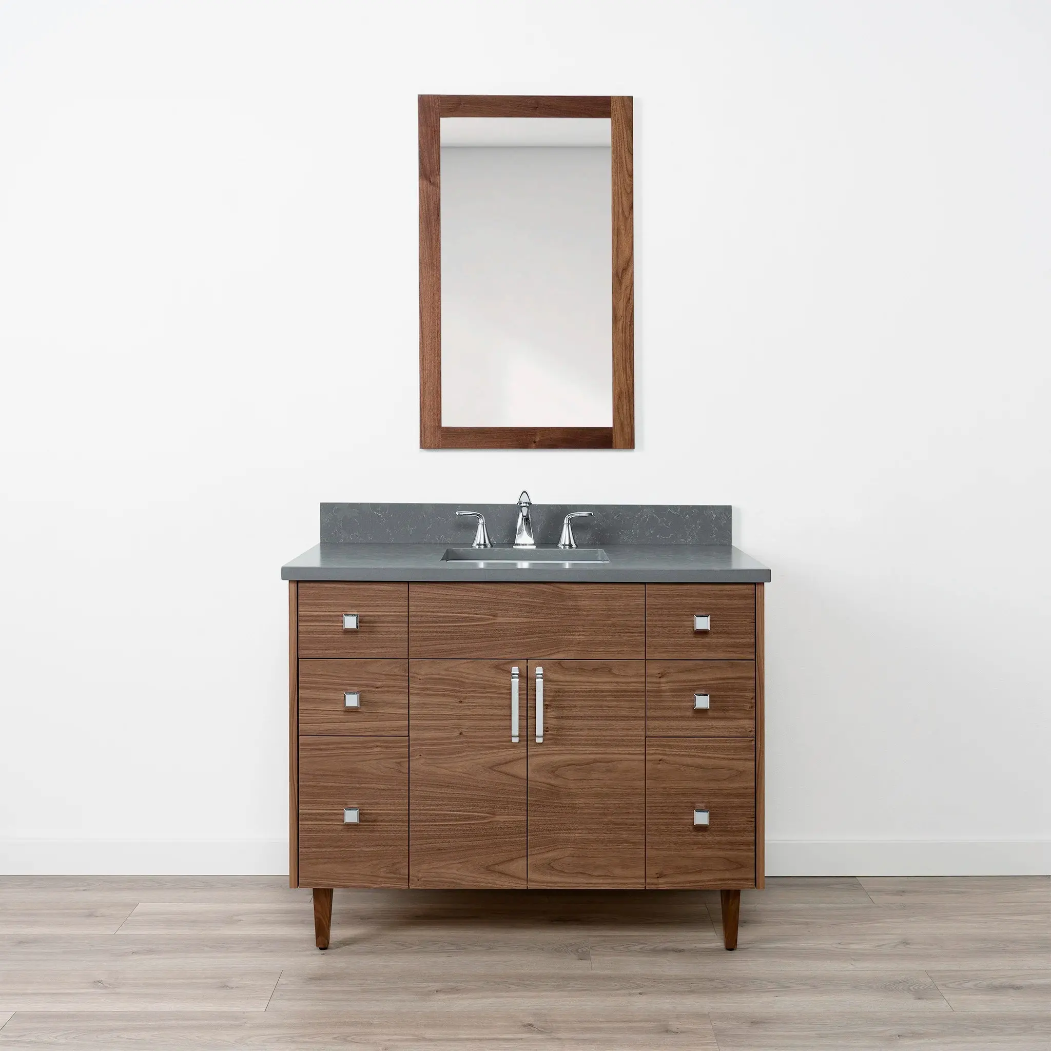 Austin Stainless 42" American Black Walnut Bathroom Vanity - Image 20